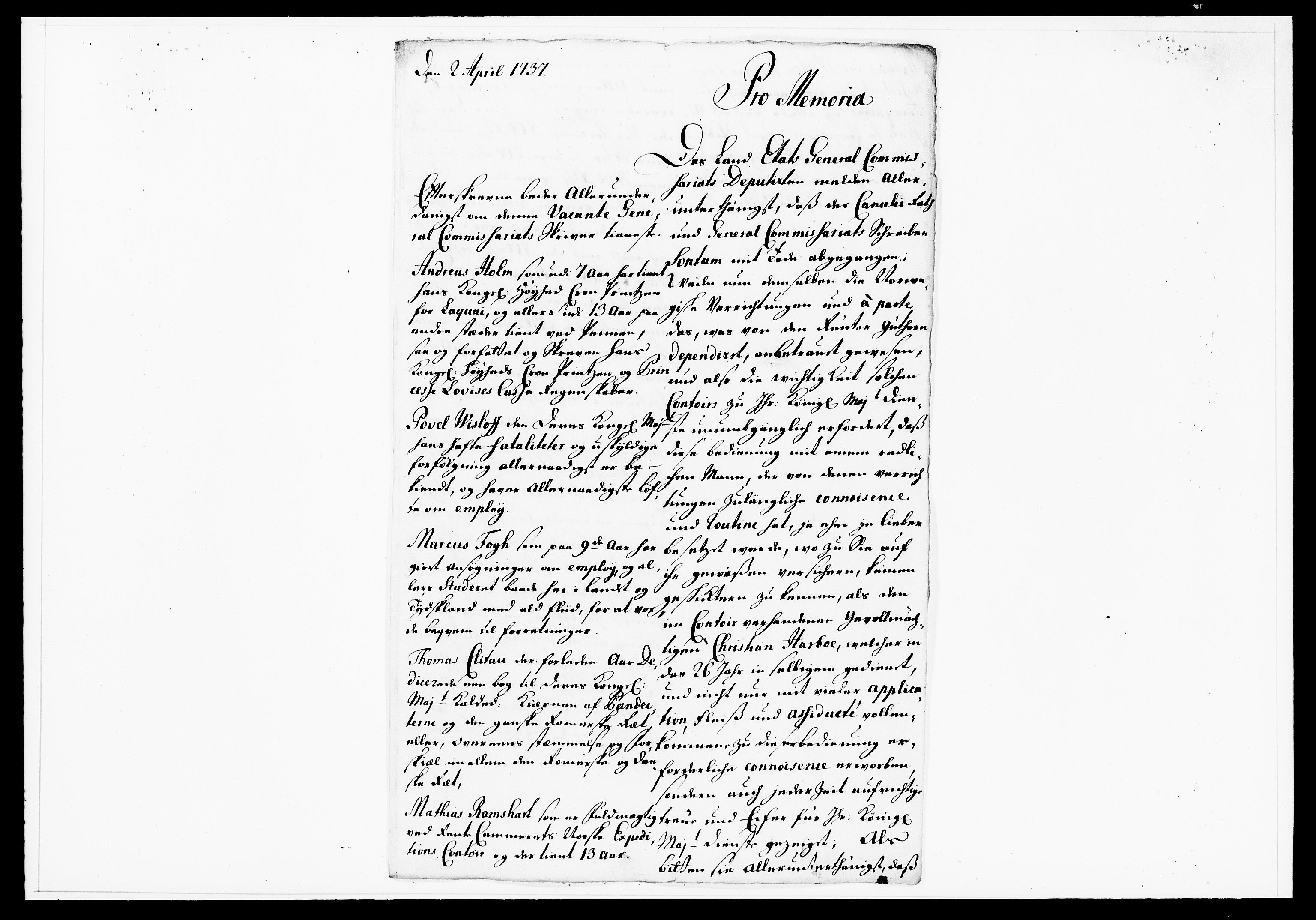 Krigskollegiet, Krigskancelliet, DRA/A-0006/-/1138-1142: Refererede sager, 1737, p. 122