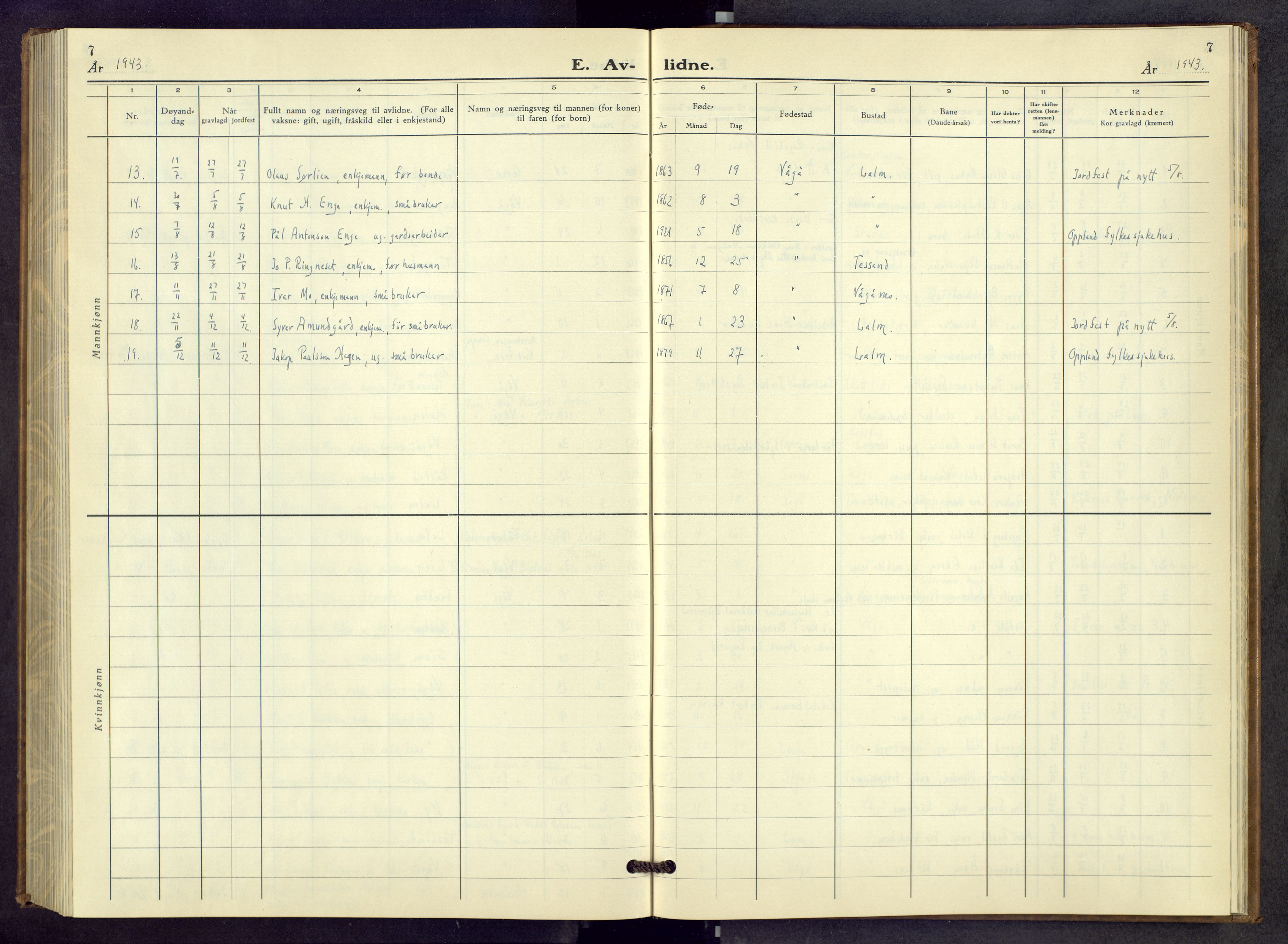 Vågå prestekontor, AV/SAH-PREST-076/H/Ha/Hab/L0003: Parish register (copy) no. 3, 1940-1961, p. 7