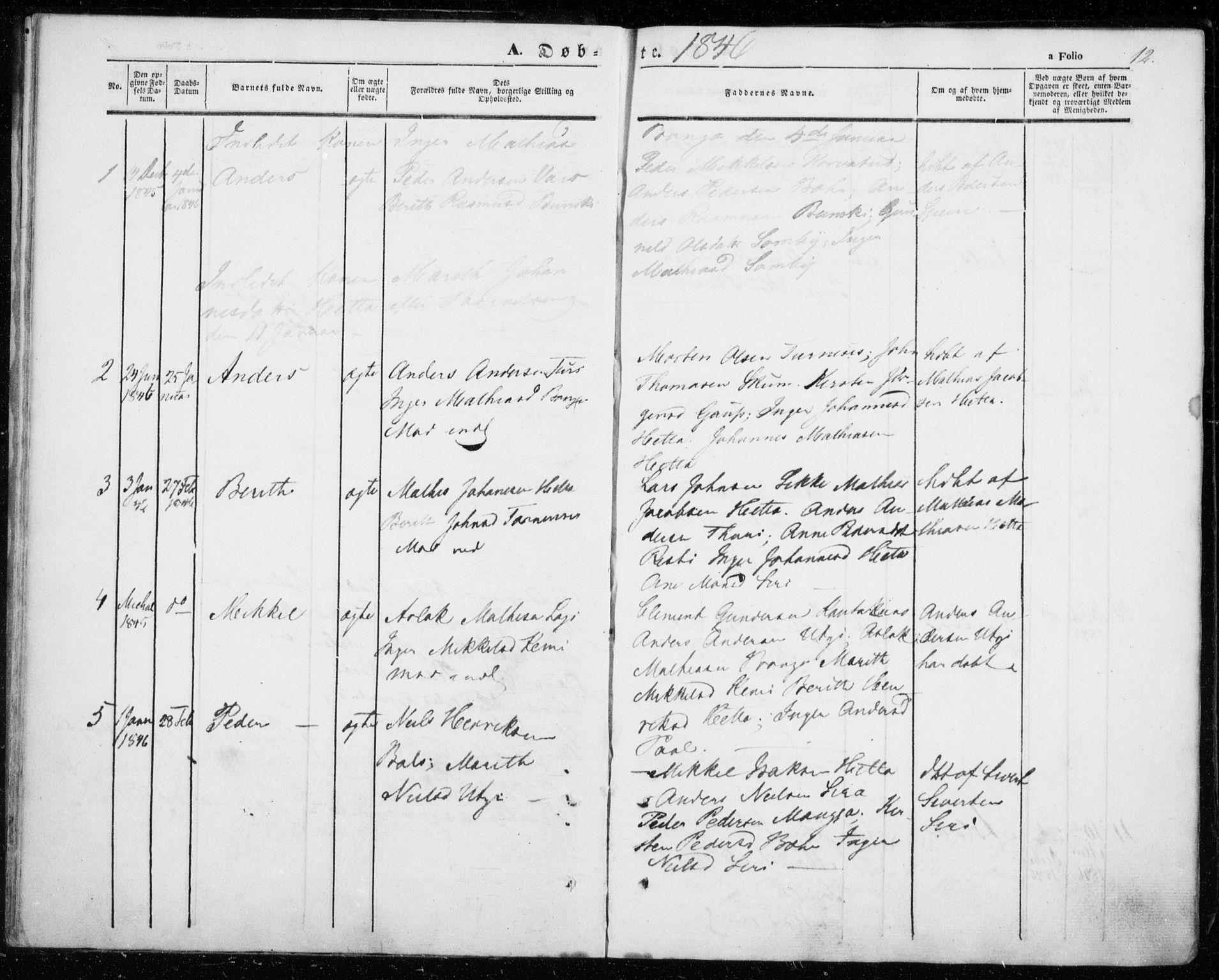 Kautokeino sokneprestembete, SATØ/S-1340/H/Ha/L0002.kirke: Parish register (official) no. 2, 1843-1861, p. 12