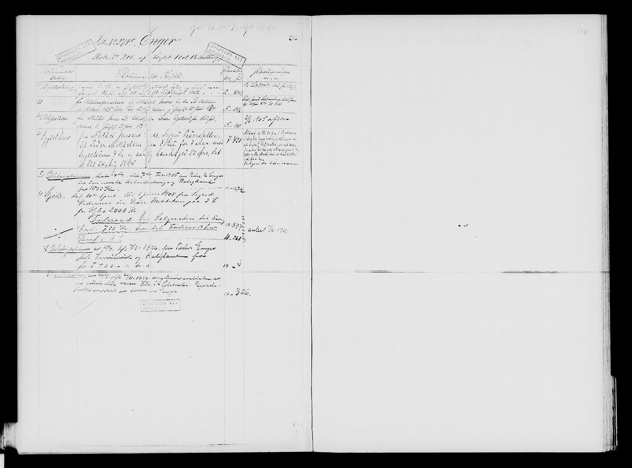 Nord-Hedmark sorenskriveri, SAH/TING-012/H/Ha/Had/Hade/L0001A: Mortgage register no. 4.1a, 1871-1940, p. 184