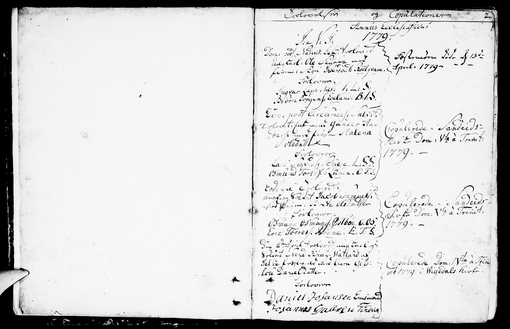 Vikedal sokneprestkontor, SAST/A-101840/01/IV: Parish register (official) no. A 2, 1779-1817, p. 2