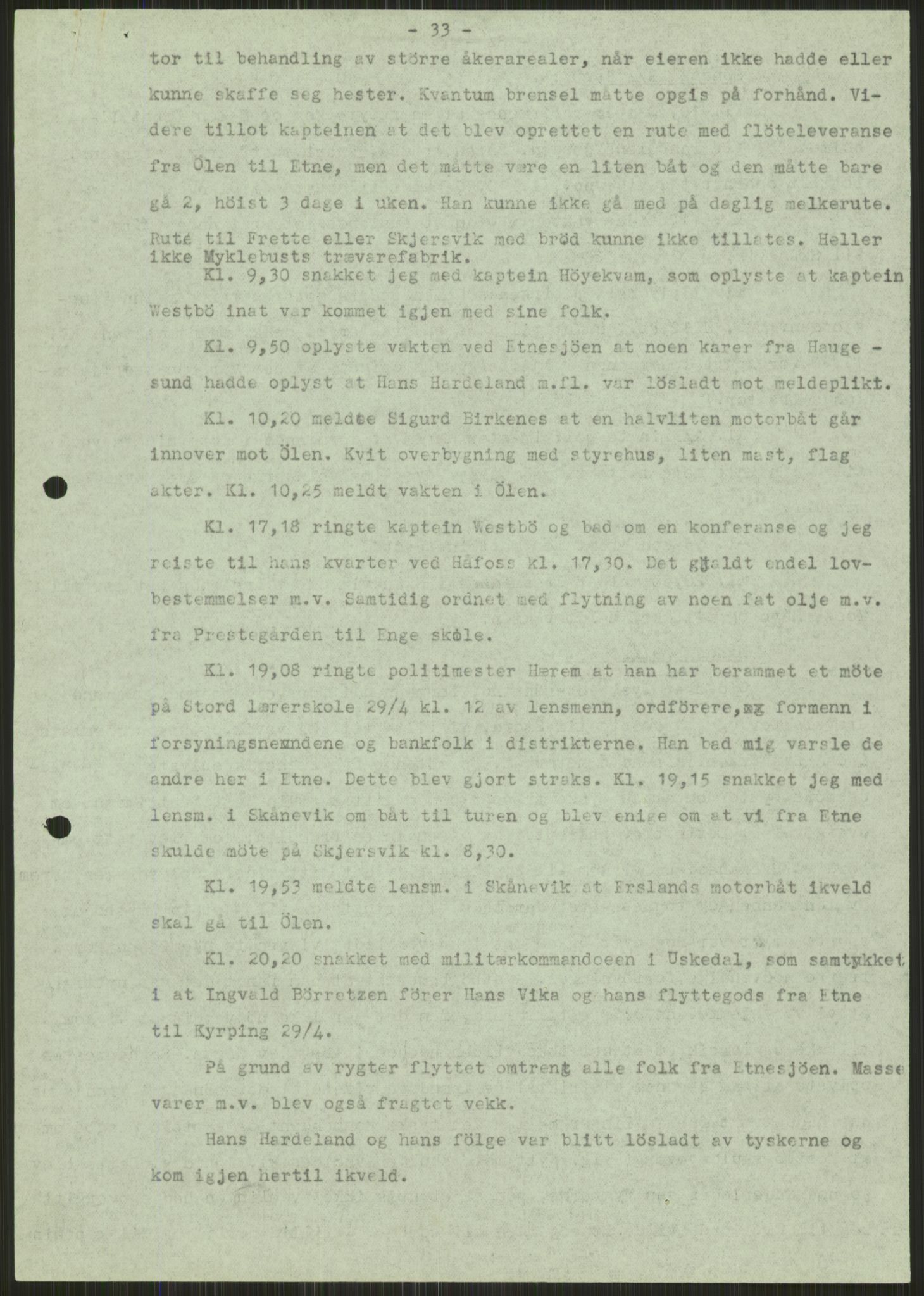 Forsvaret, Forsvarets krigshistoriske avdeling, AV/RA-RAFA-2017/Y/Ya/L0015: II-C-11-31 - Fylkesmenn.  Rapporter om krigsbegivenhetene 1940., 1940, p. 283