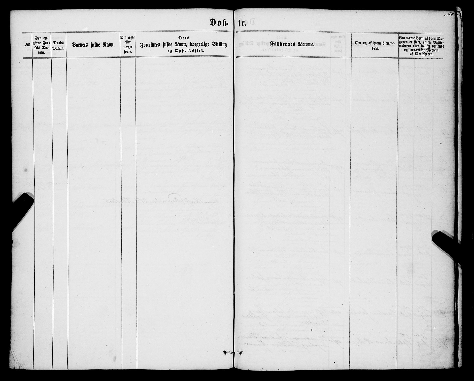 Nykirken Sokneprestembete, SAB/A-77101/H/Haa/L0015: Parish register (official) no. B 2, 1858-1869, p. 150