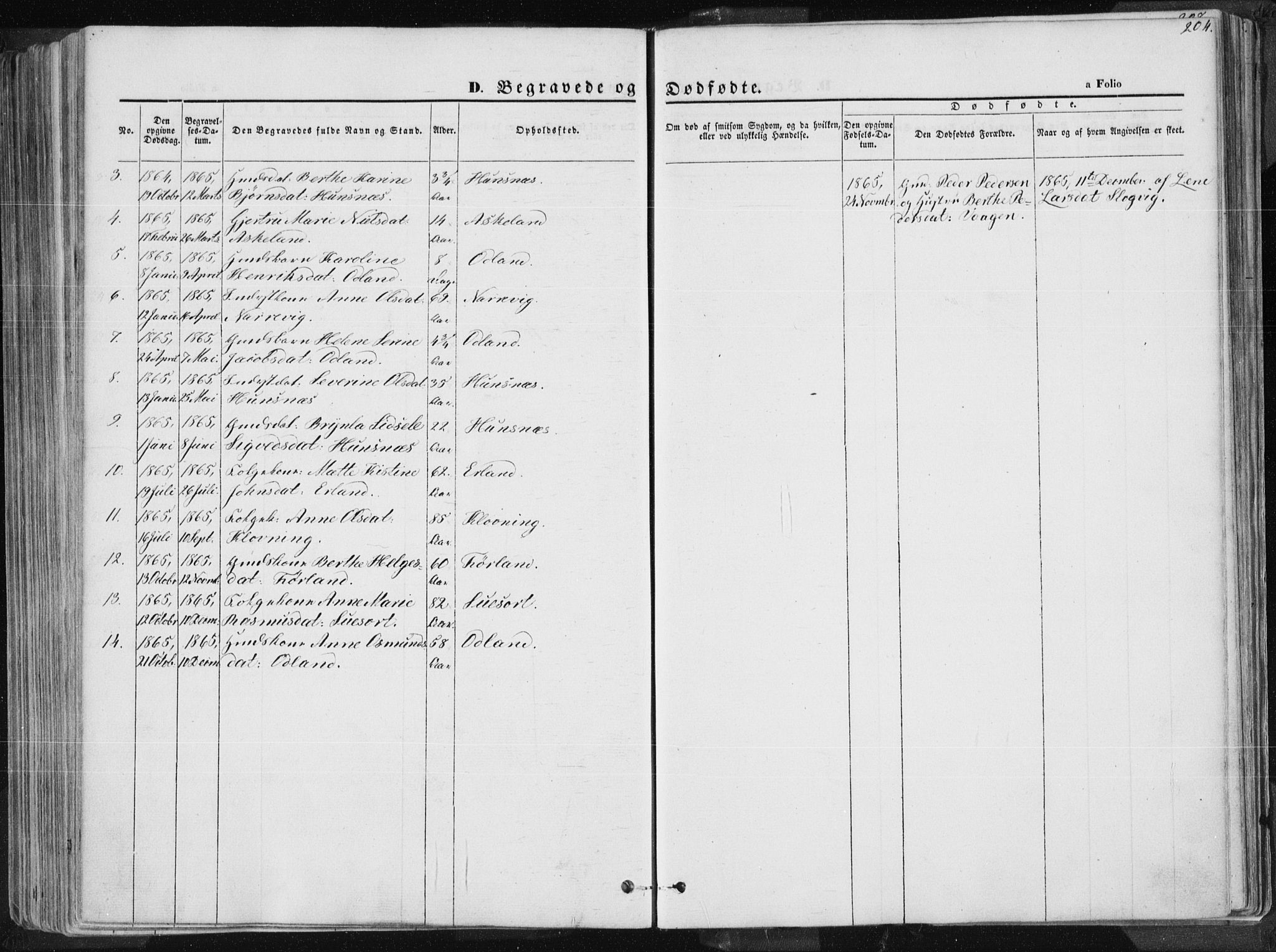 Tysvær sokneprestkontor, AV/SAST-A -101864/H/Ha/Haa/L0003: Parish register (official) no. A 3, 1856-1865, p. 204