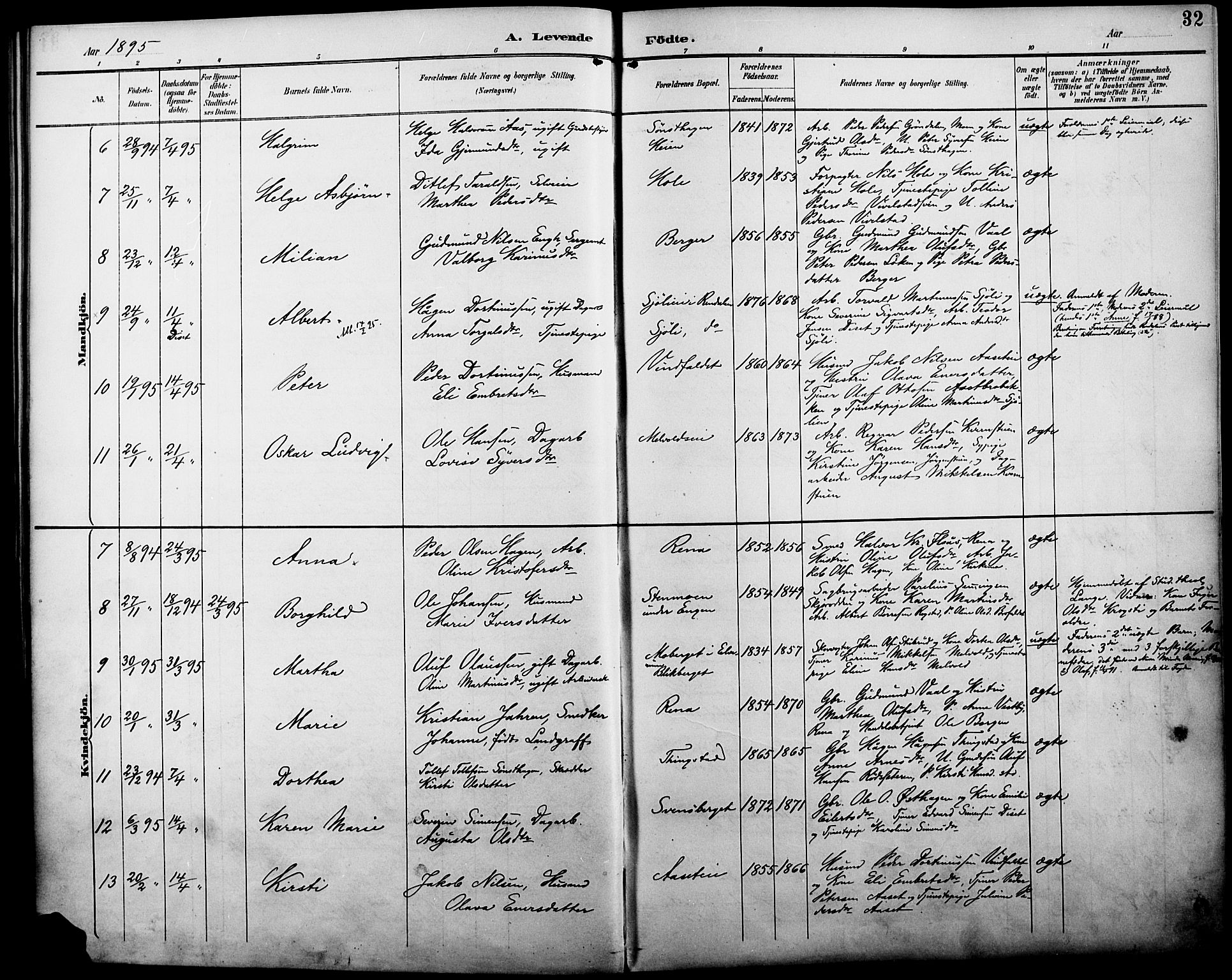 Åmot prestekontor, Hedmark, SAH/PREST-056/H/Ha/Haa/L0011: Parish register (official) no. 11, 1890-1897, p. 32