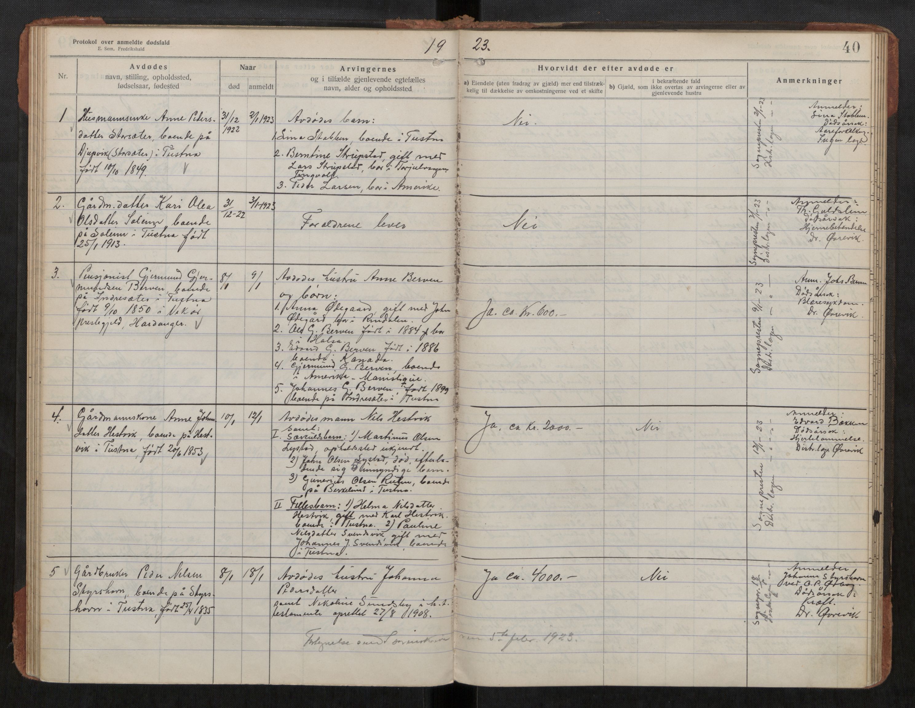 Halsa og Tustna lensmannskontor, AV/SAT-A-1100, 1917-1933, p. 40