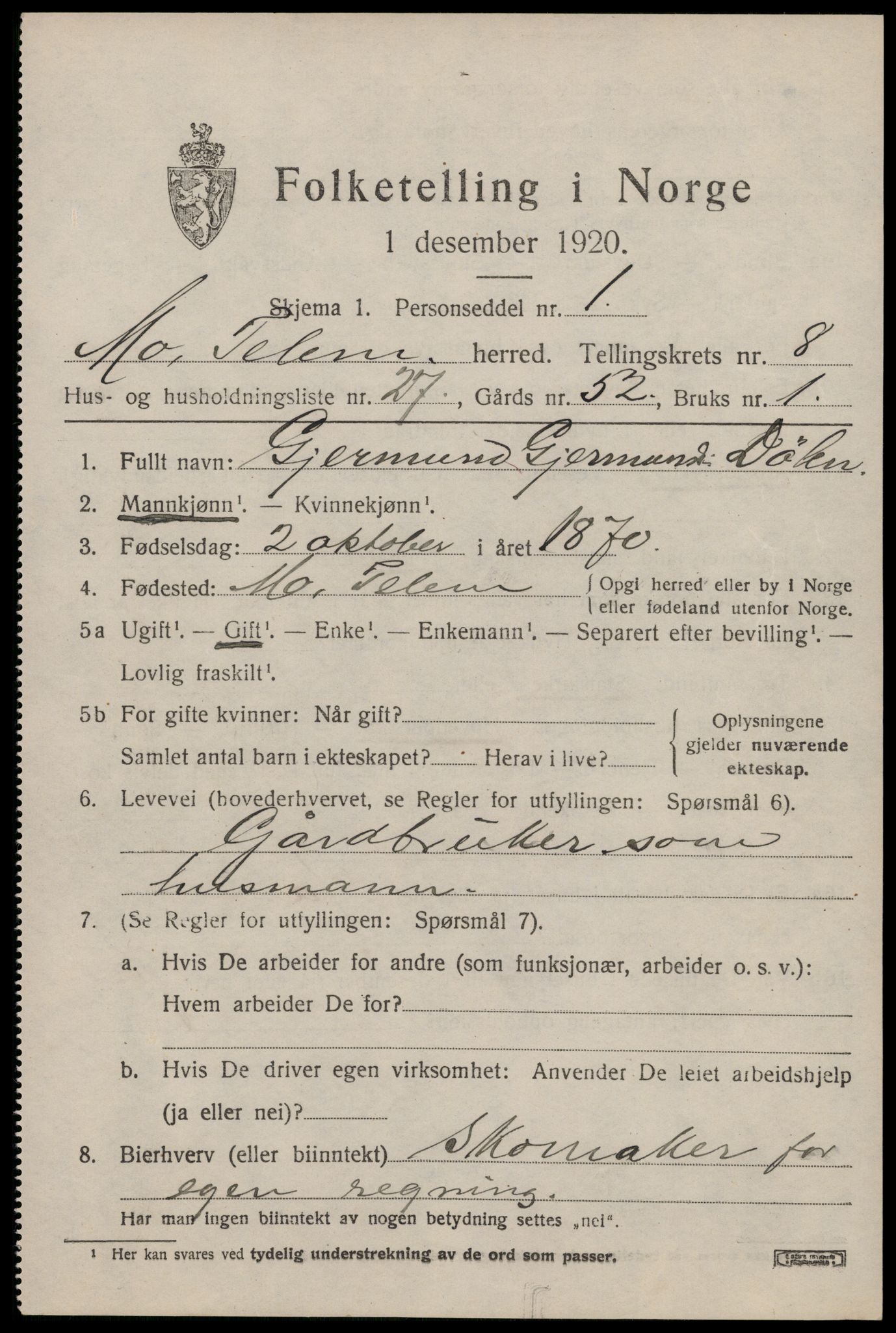 SAKO, 1920 census for Mo, 1920, p. 3120