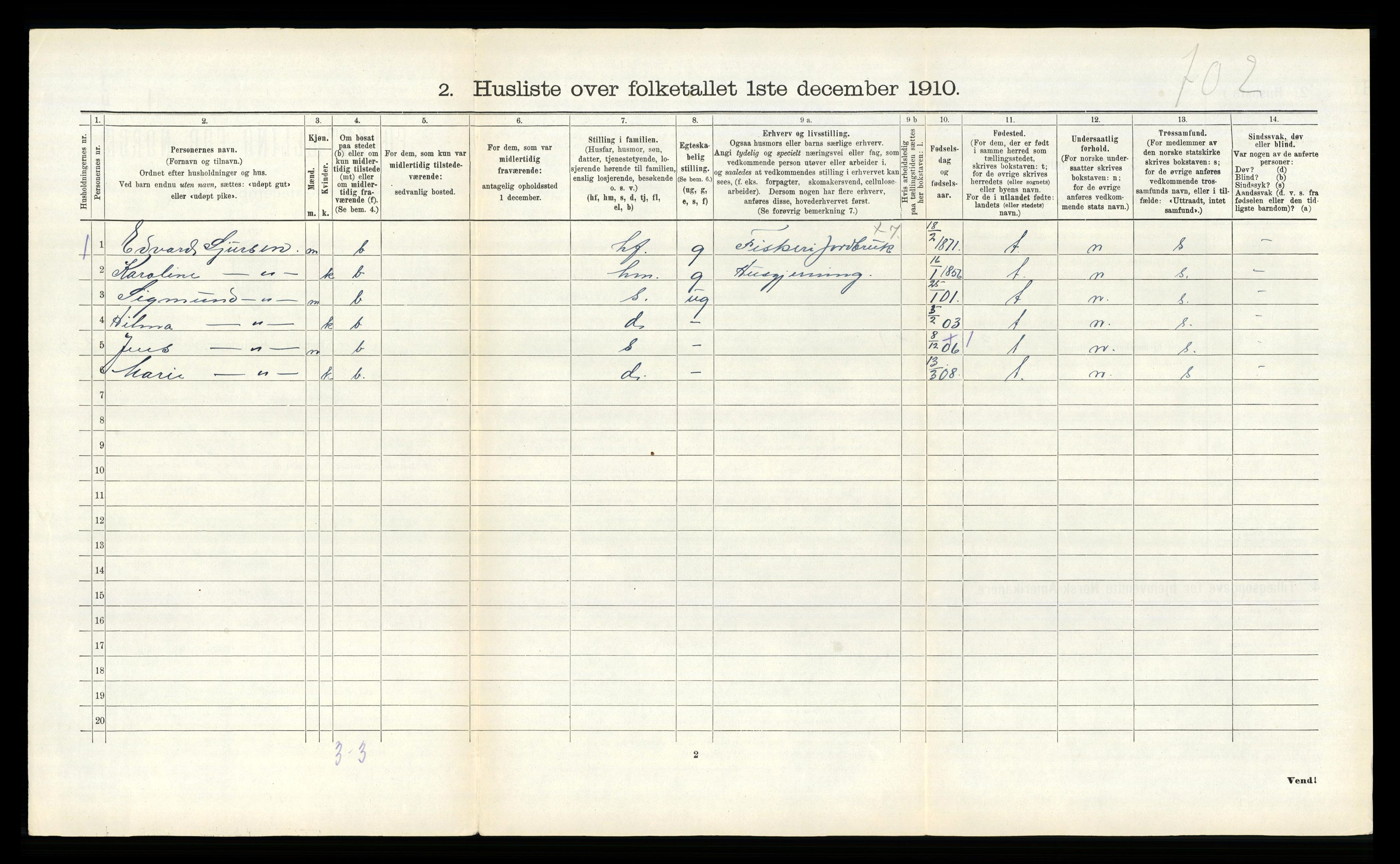 RA, 1910 census for Hamarøy, 1910, p. 79