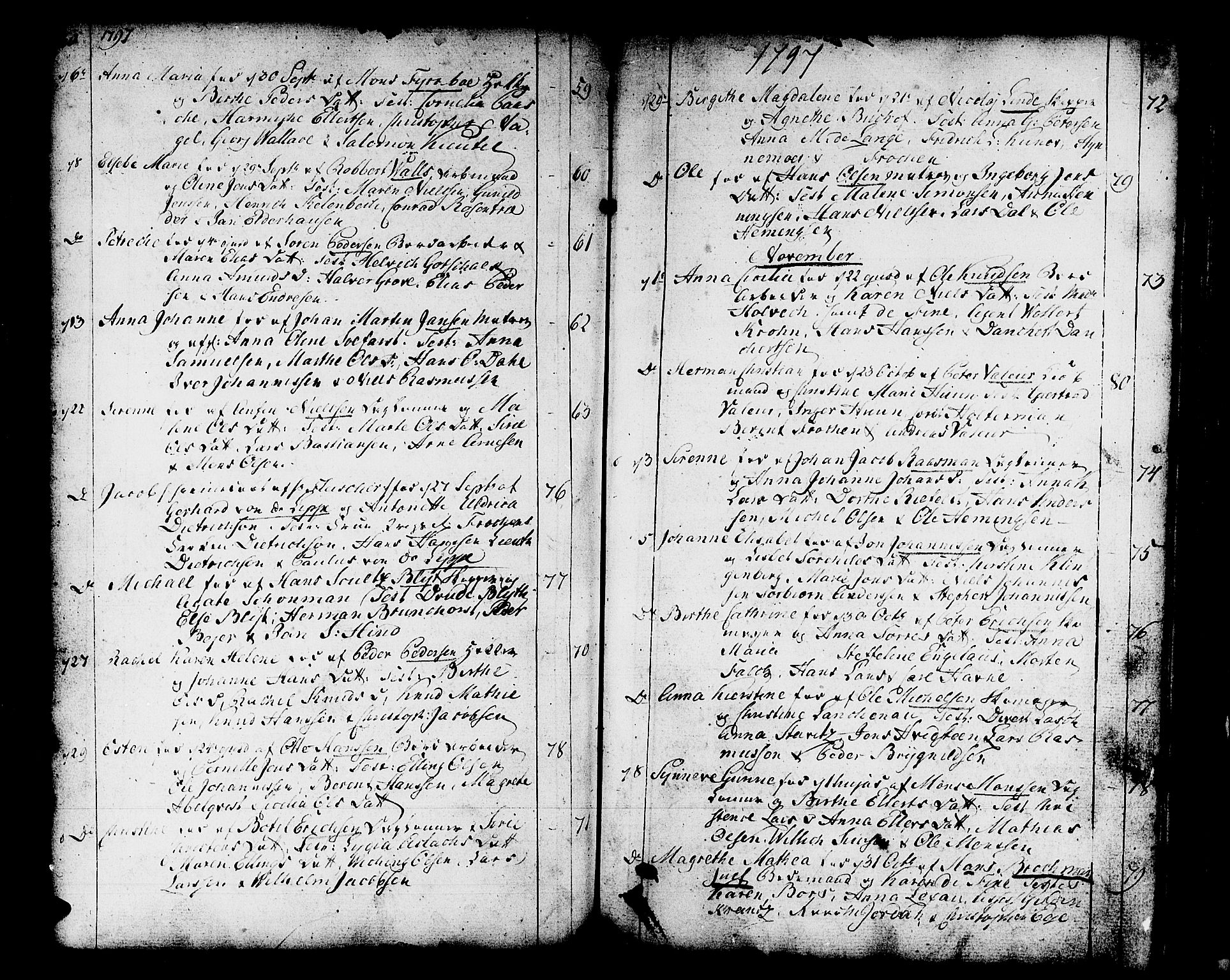 Domkirken sokneprestembete, AV/SAB-A-74801/H/Haa/L0004: Parish register (official) no. A 4, 1763-1820, p. 160-161