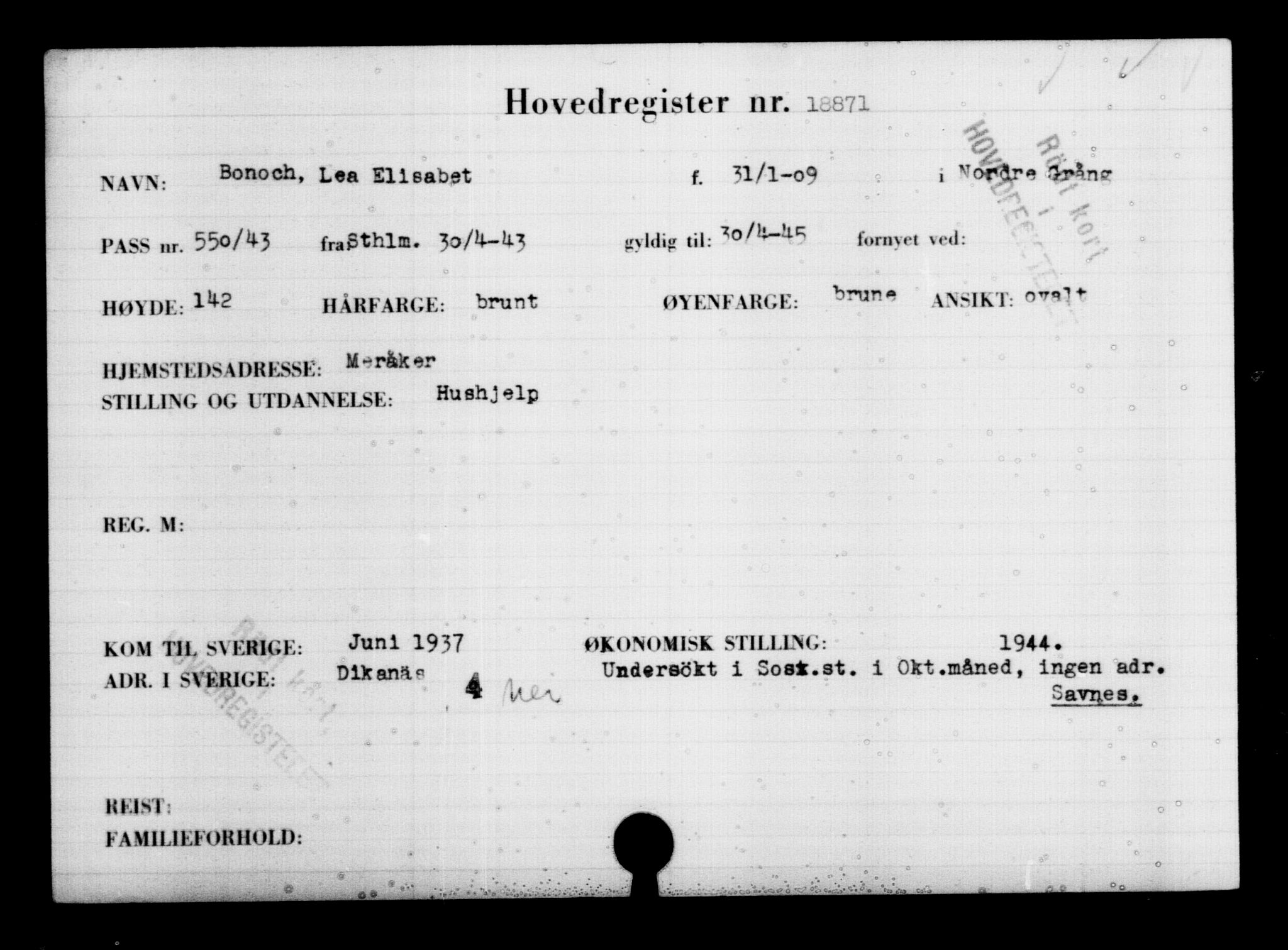 Den Kgl. Norske Legasjons Flyktningskontor, AV/RA-S-6753/V/Va/L0009: Kjesäterkartoteket.  Flyktningenr. 18502-22048, 1940-1945, p. 440