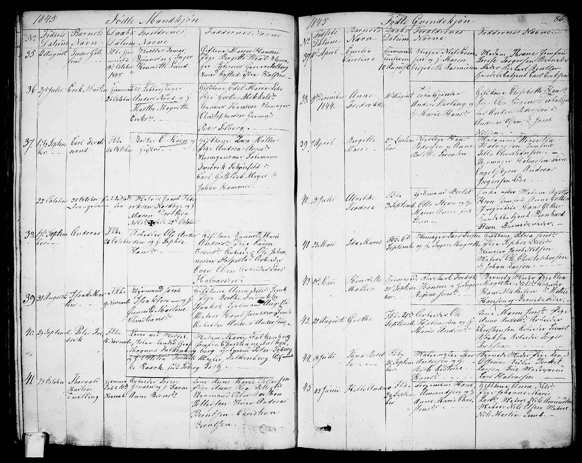 Larvik kirkebøker, AV/SAKO-A-352/G/Ga/L0003a: Parish register (copy) no. I 3A, 1830-1870, p. 86