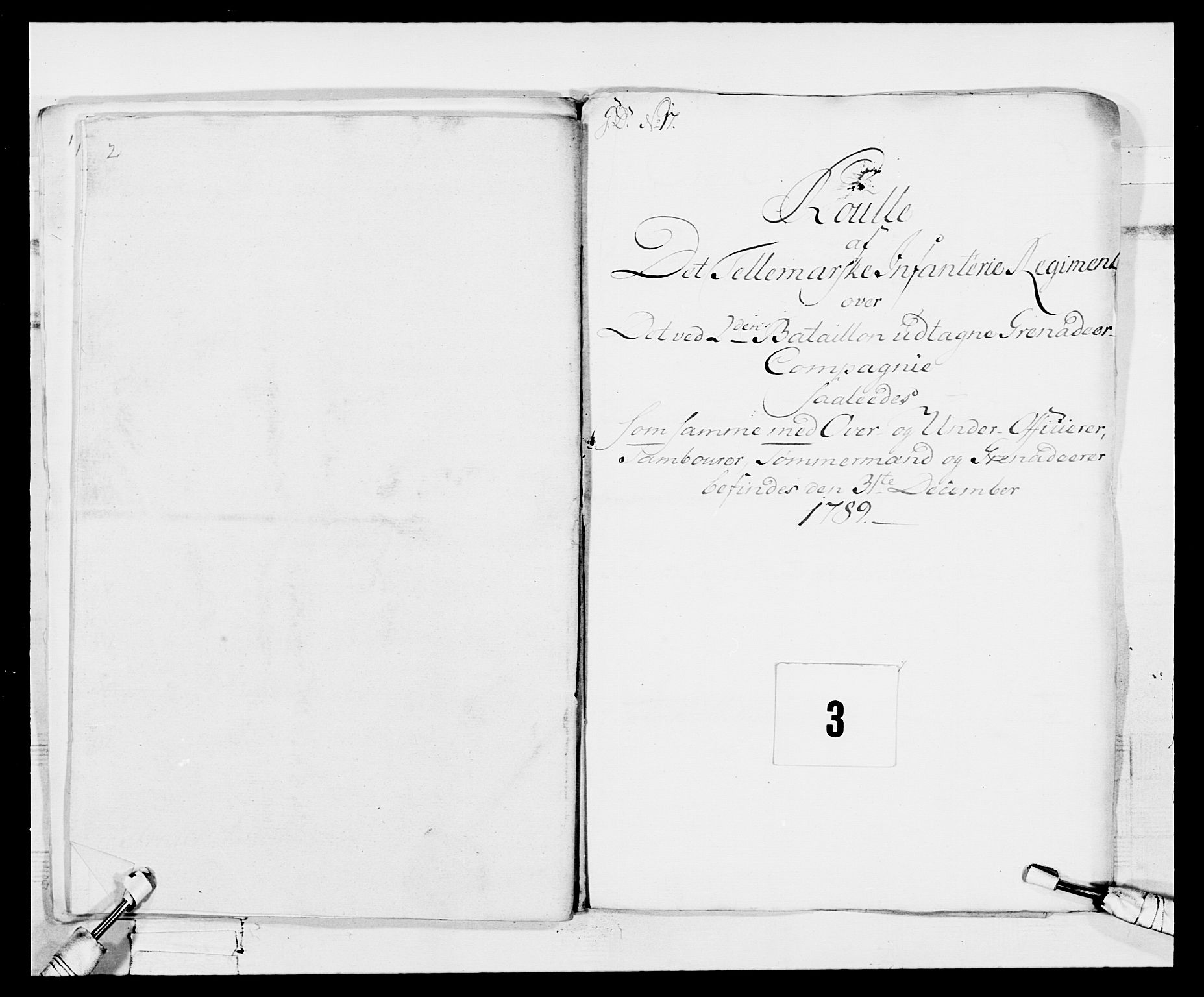 Generalitets- og kommissariatskollegiet, Det kongelige norske kommissariatskollegium, AV/RA-EA-5420/E/Eh/L0114: Telemarkske nasjonale infanteriregiment, 1789-1802, p. 41