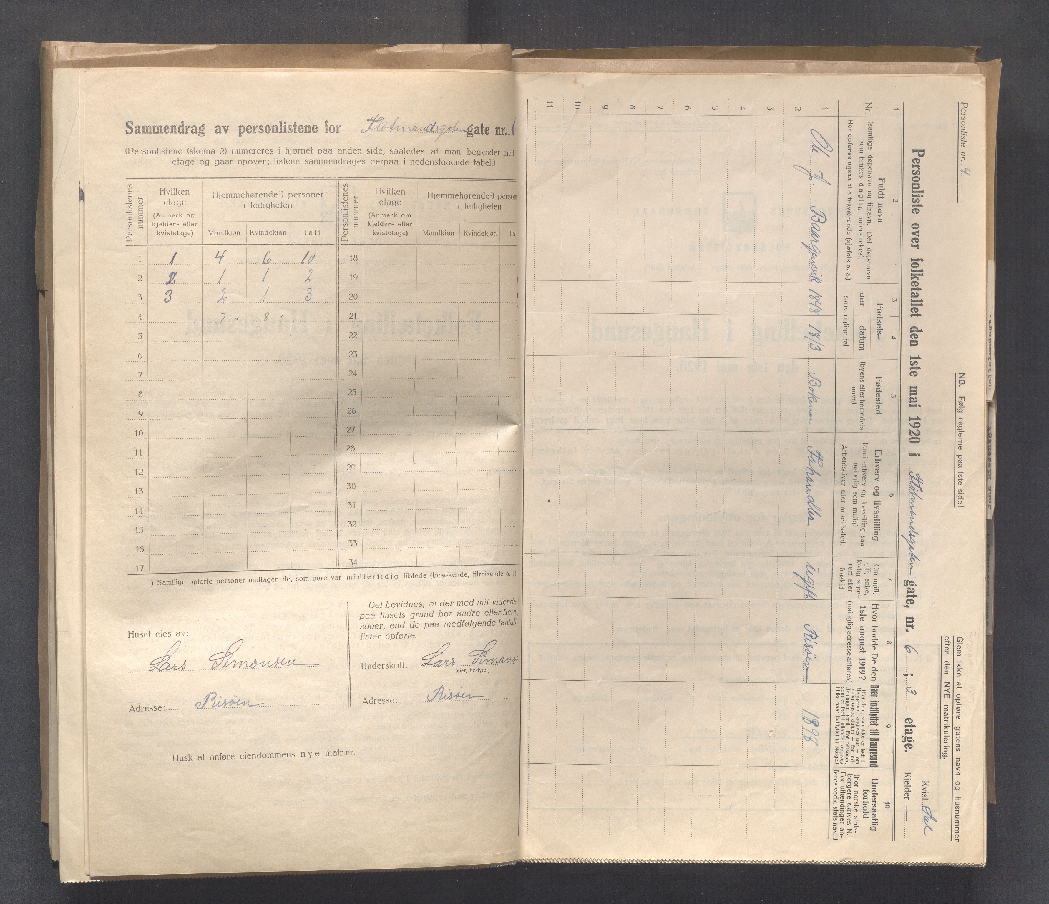 IKAR, Local census 1.5.1920 for Haugesund, 1920, p. 6377