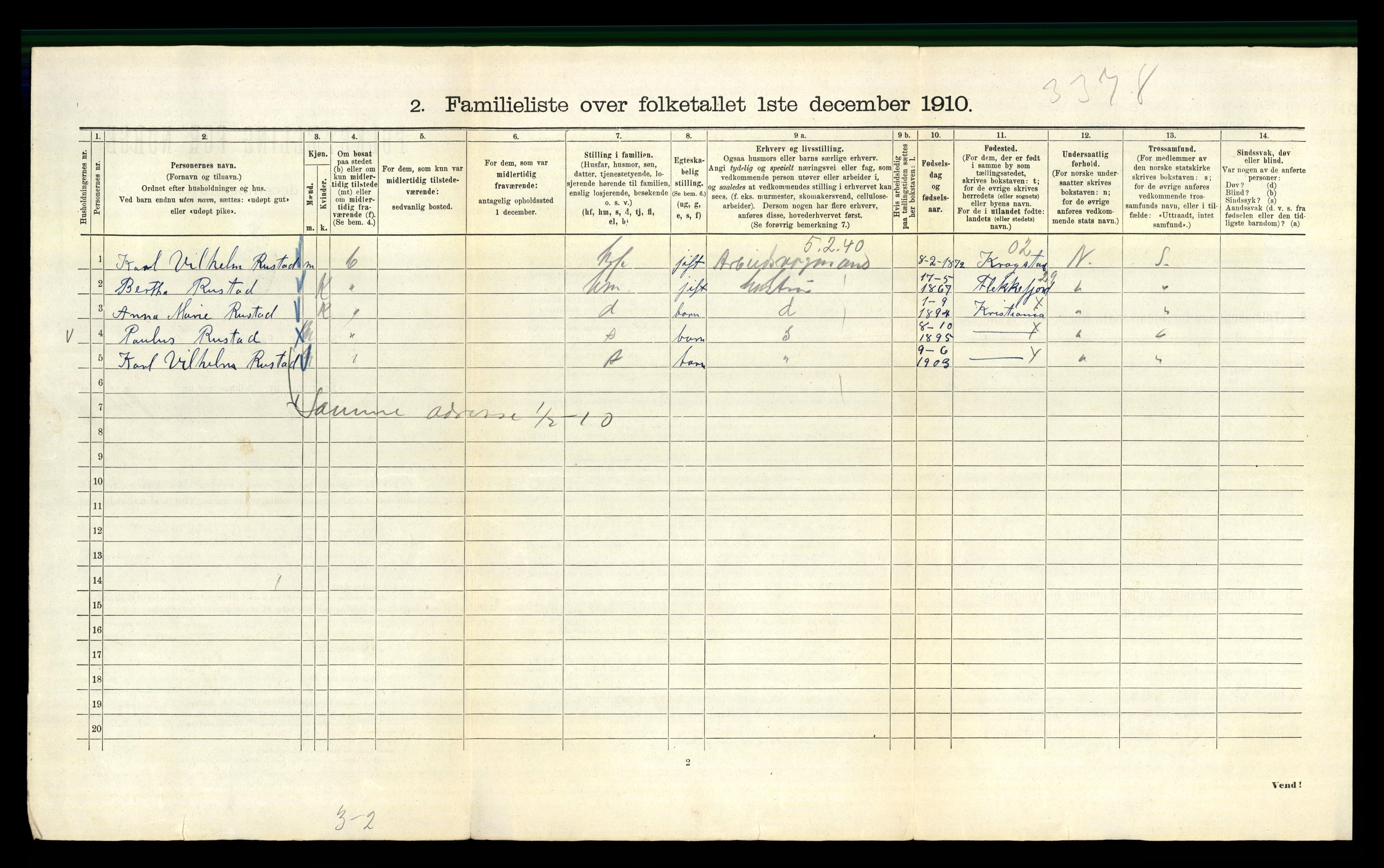 RA, 1910 census for Kristiania, 1910, p. 49218