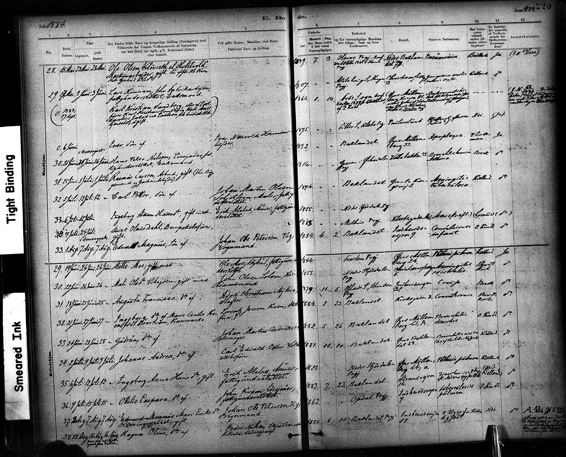 Ministerialprotokoller, klokkerbøker og fødselsregistre - Sør-Trøndelag, AV/SAT-A-1456/604/L0189: Parish register (official) no. 604A10, 1878-1892, p. 220