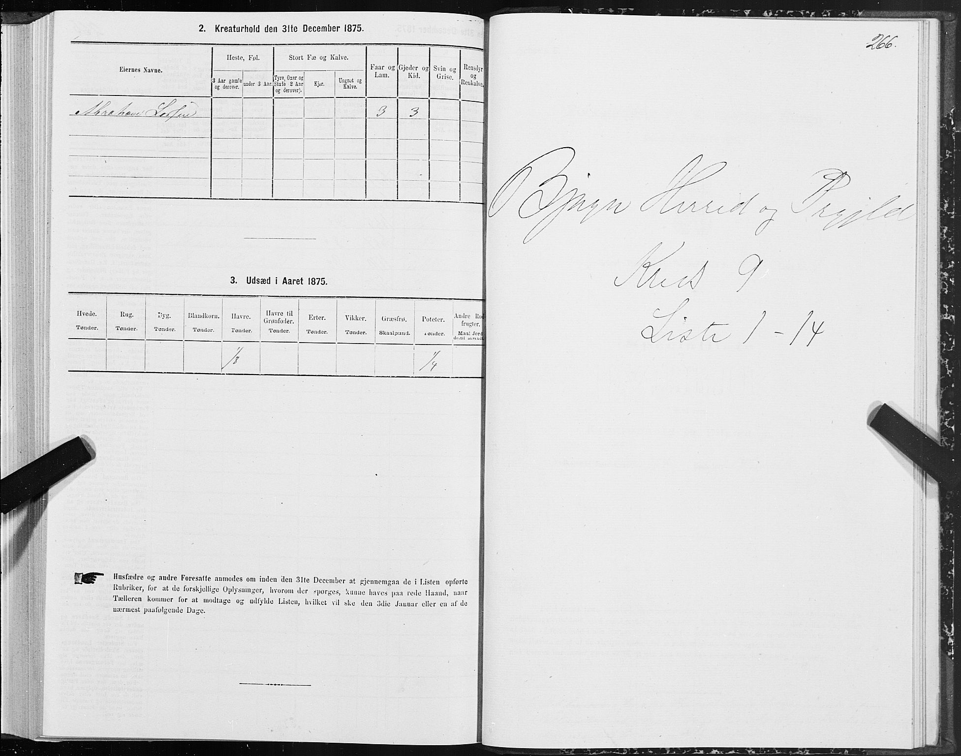 SAT, 1875 census for 1627P Bjugn, 1875, p. 4266