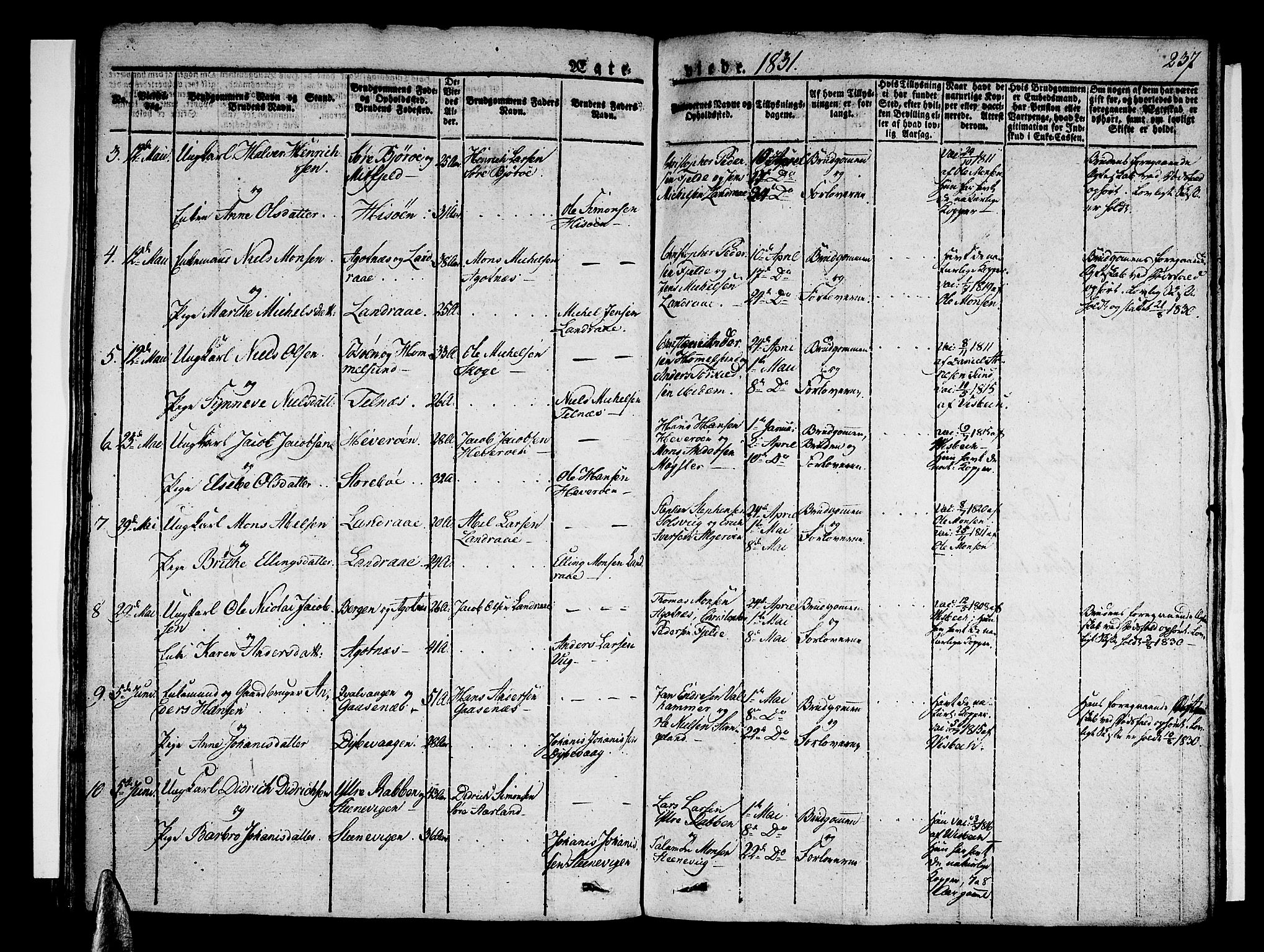 Sund sokneprestembete, AV/SAB-A-99930: Parish register (official) no. A 12, 1825-1835, p. 237