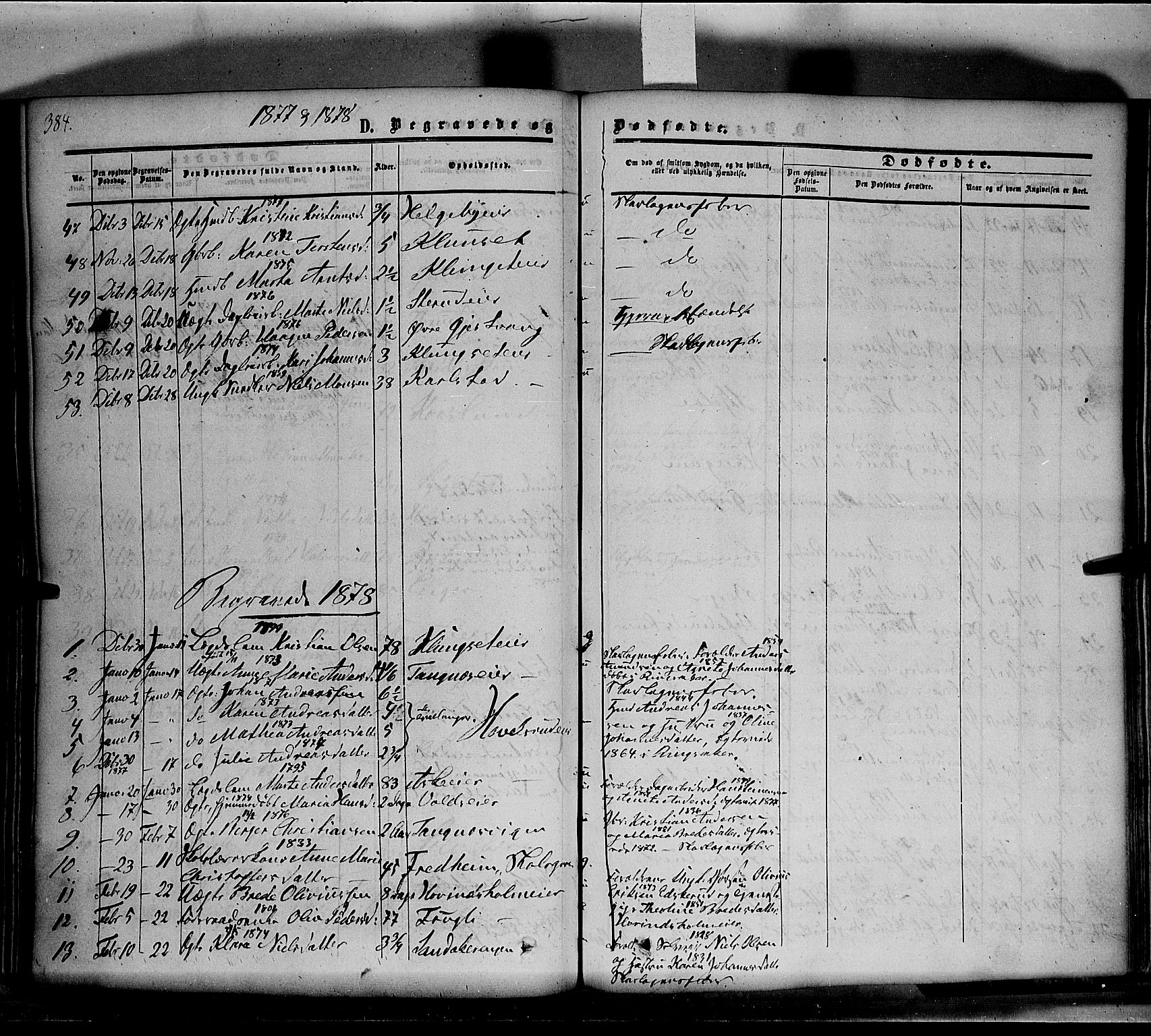 Nes prestekontor, Hedmark, SAH/PREST-020/K/Ka/L0004: Parish register (official) no. 4, 1852-1886, p. 384