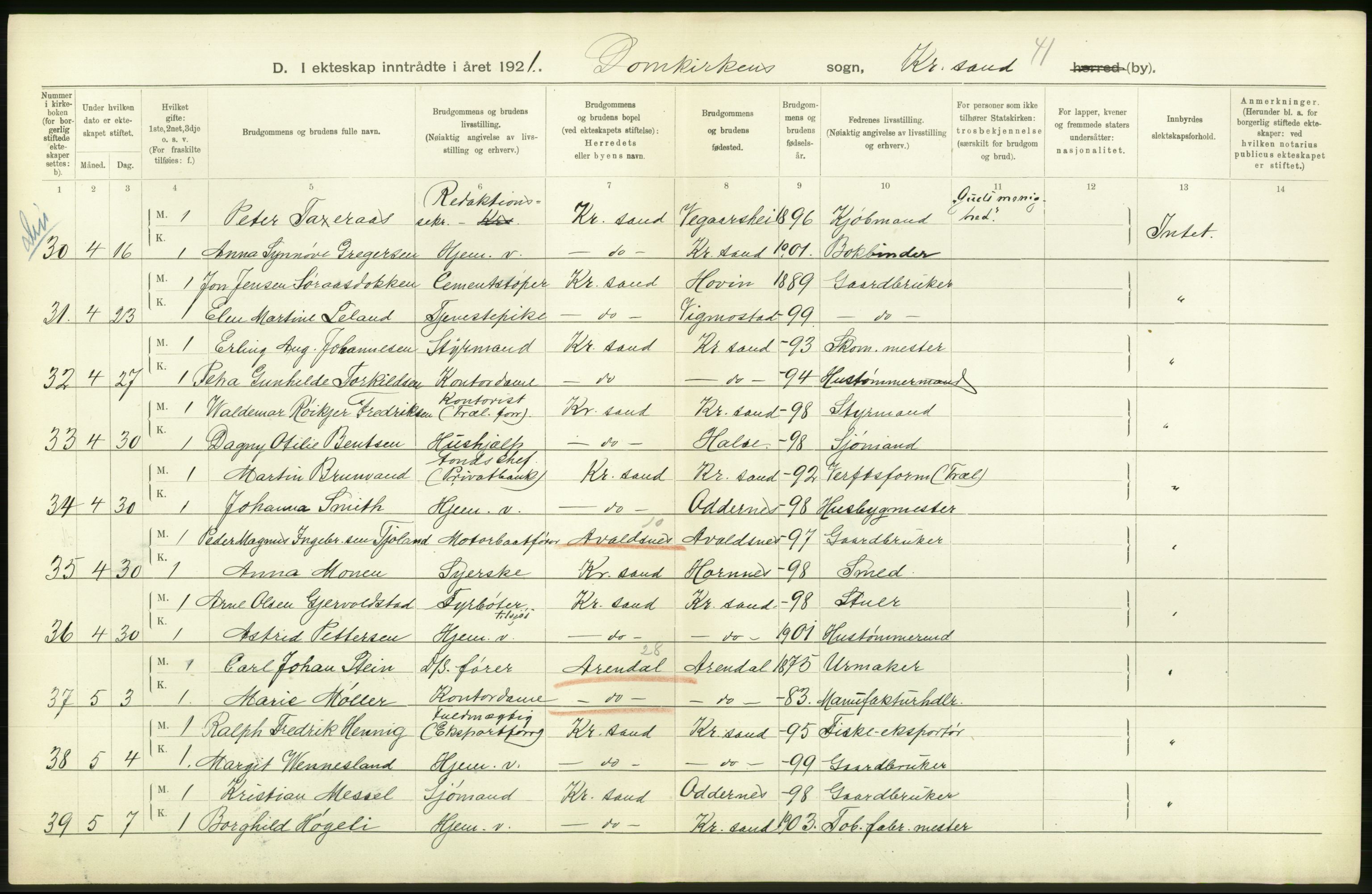 Statistisk sentralbyrå, Sosiodemografiske emner, Befolkning, RA/S-2228/D/Df/Dfc/Dfca/L0026: Vest-Agder fylke: Levendefødte menn og kvinner. Bygder og byer., 1921, p. 582