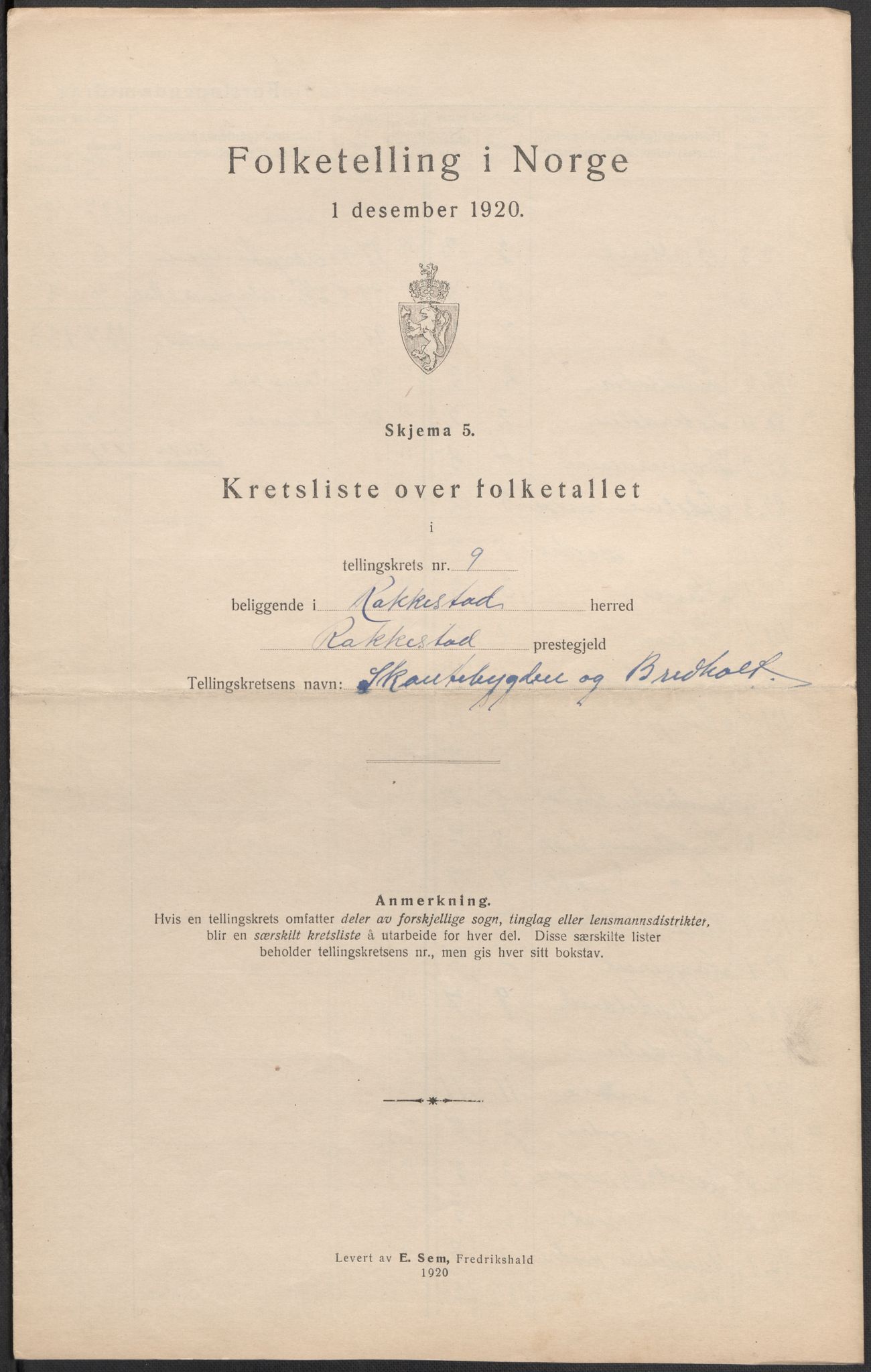 SAO, 1920 census for Rakkestad, 1920, p. 32