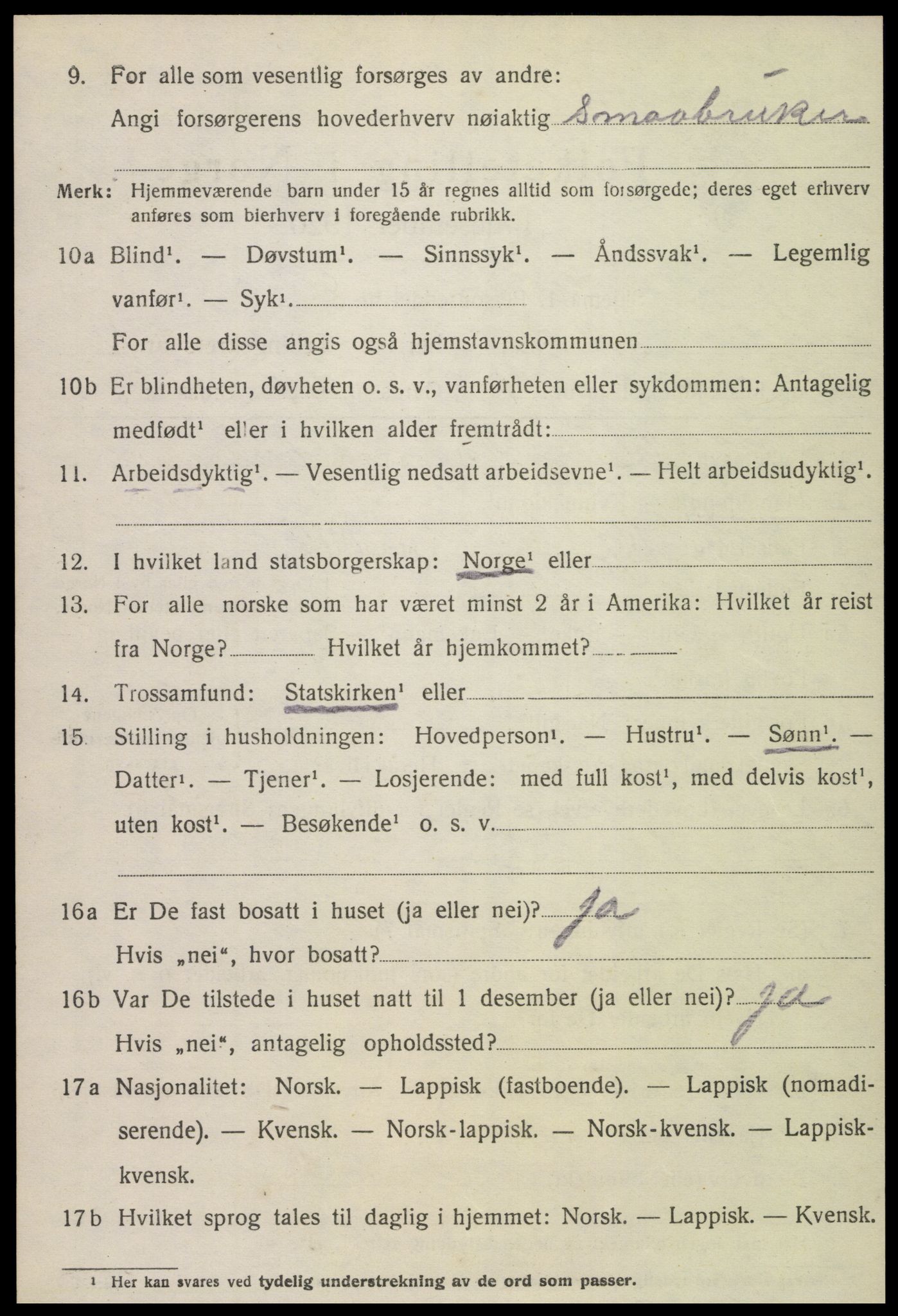 SAT, 1920 census for Meløy, 1920, p. 7616