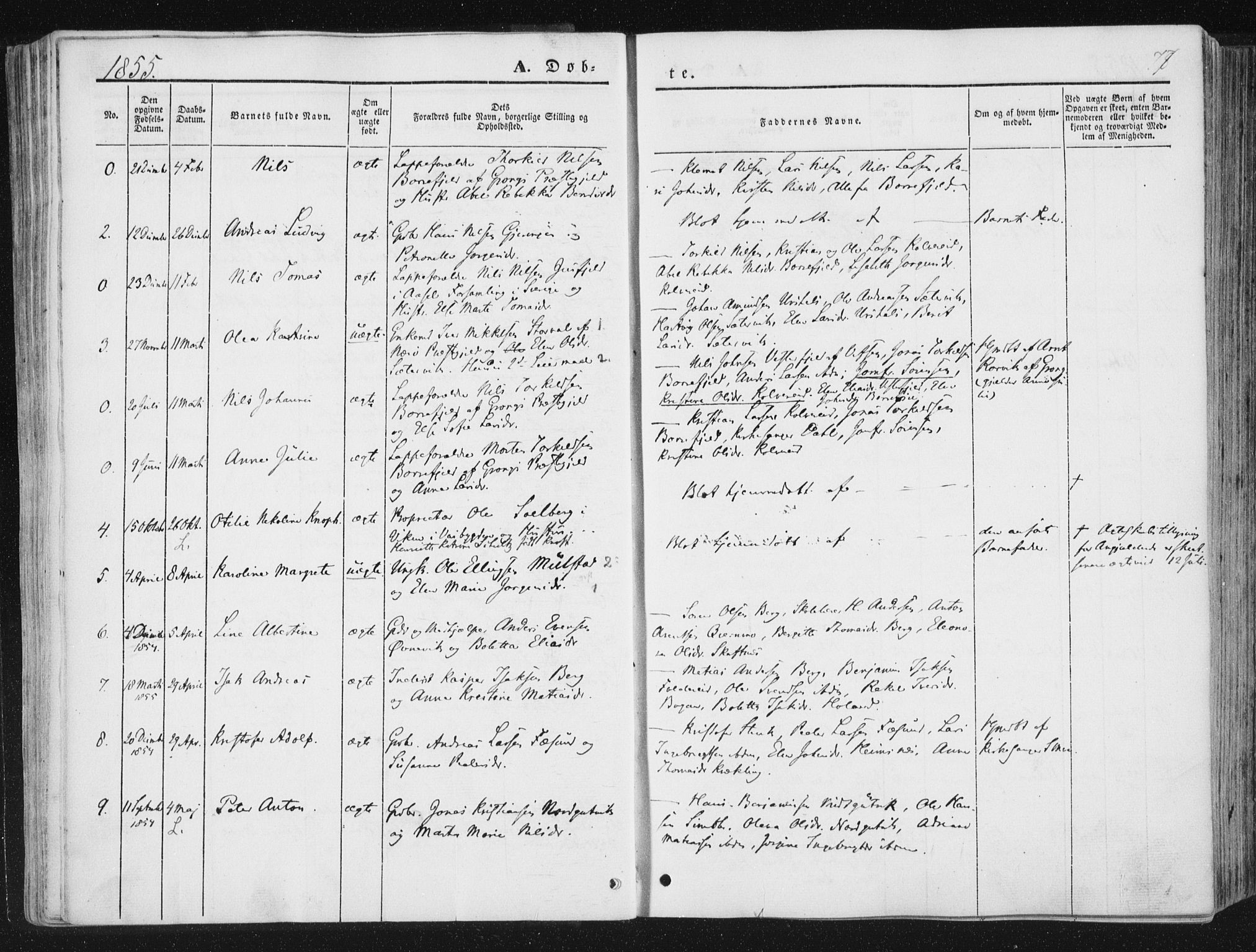 Ministerialprotokoller, klokkerbøker og fødselsregistre - Nord-Trøndelag, SAT/A-1458/780/L0640: Parish register (official) no. 780A05, 1845-1856, p. 77