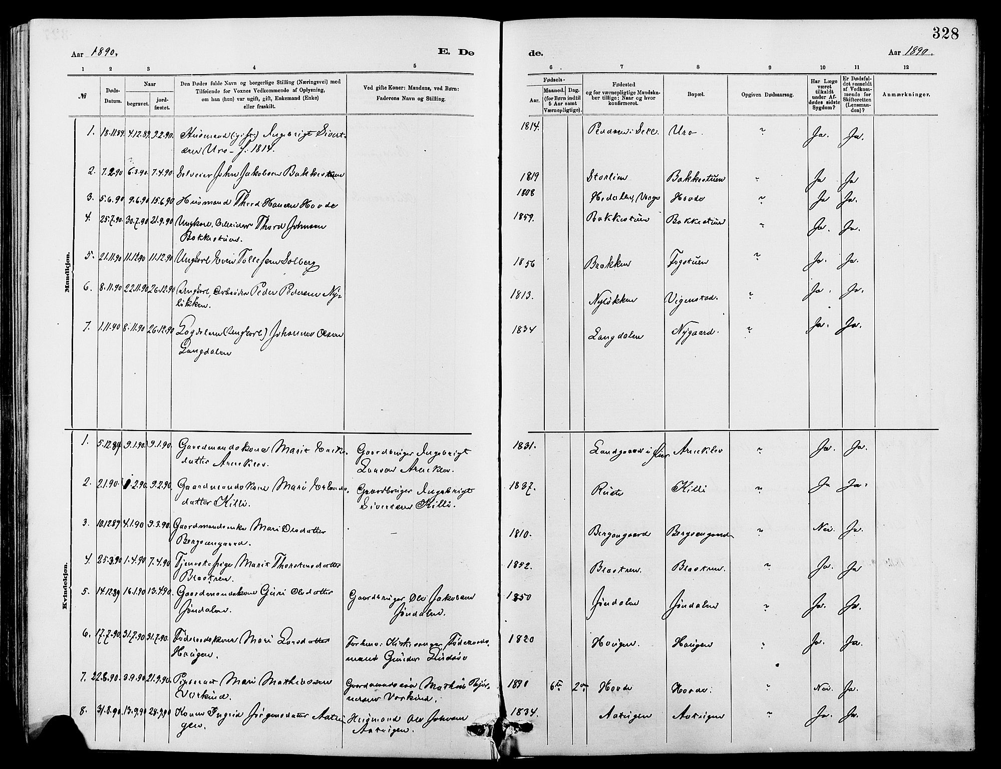 Dovre prestekontor, SAH/PREST-066/H/Ha/Hab/L0002: Parish register (copy) no. 2, 1881-1907, p. 328
