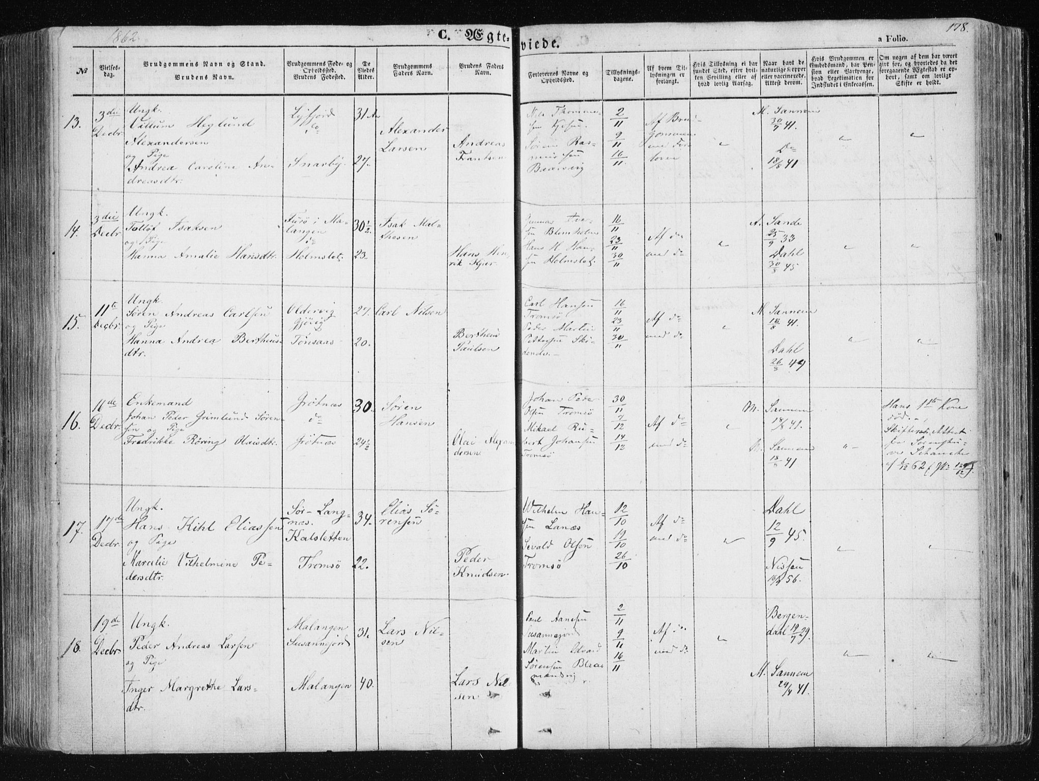 Tromsøysund sokneprestkontor, SATØ/S-1304/G/Ga/L0001kirke: Parish register (official) no. 1, 1856-1867, p. 178
