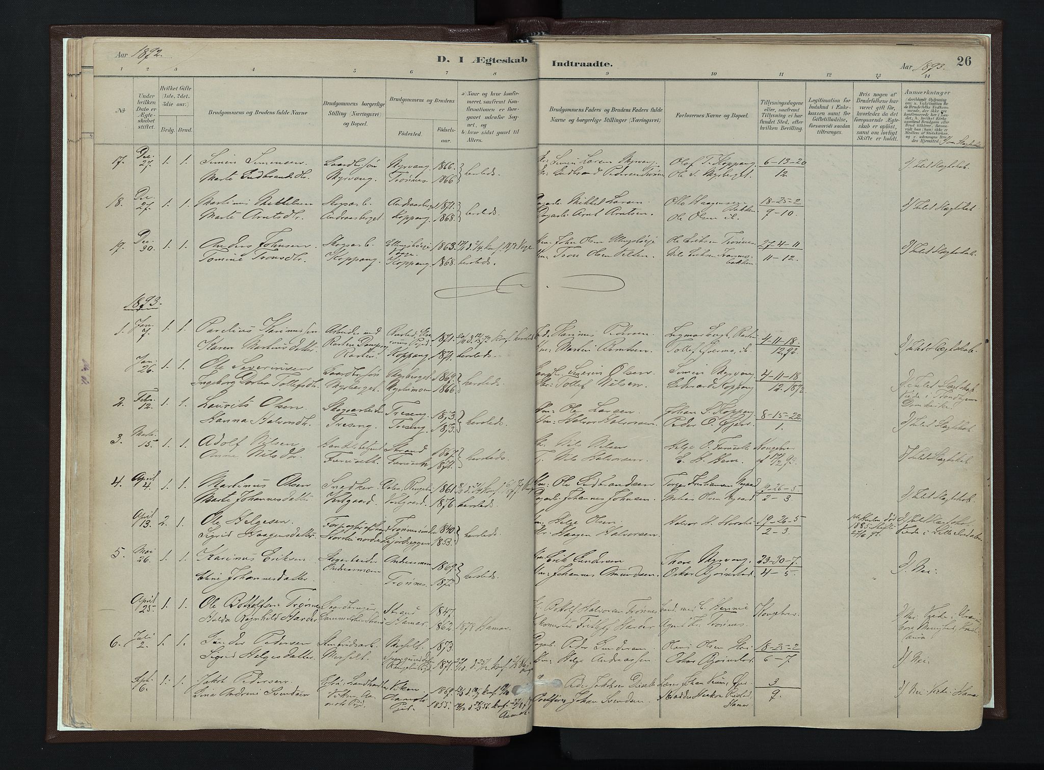 Stor-Elvdal prestekontor, SAH/PREST-052/H/Ha/Haa/L0003: Parish register (official) no. 3, 1882-1901, p. 26