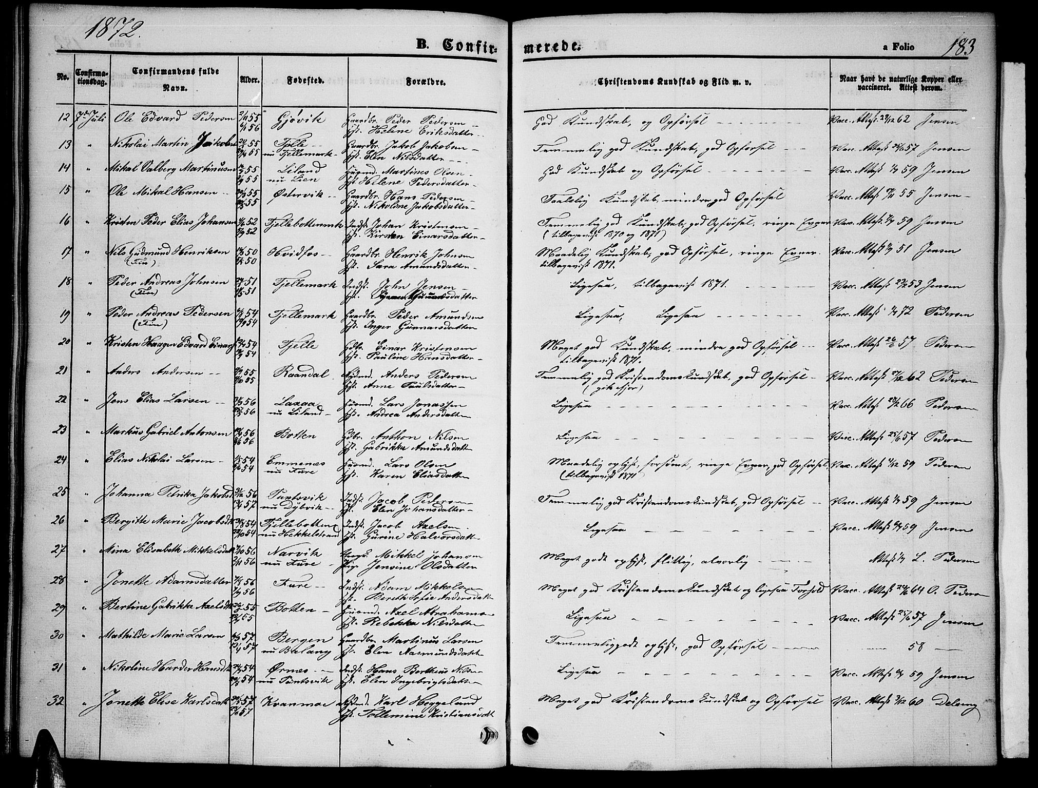 Ministerialprotokoller, klokkerbøker og fødselsregistre - Nordland, SAT/A-1459/863/L0912: Parish register (copy) no. 863C02, 1858-1876, p. 183