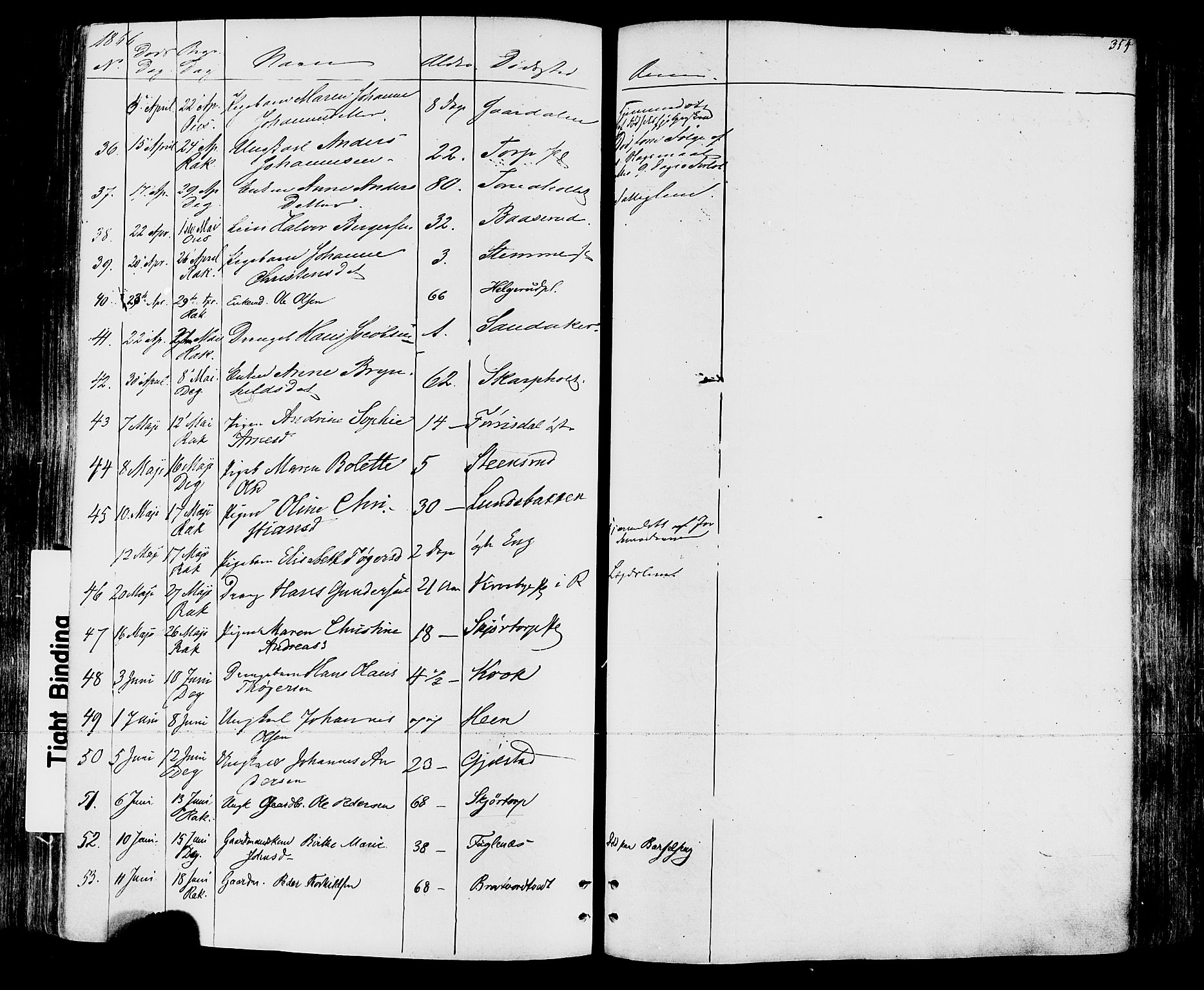 Rakkestad prestekontor Kirkebøker, SAO/A-2008/F/Fa/L0011: Parish register (official) no. I 11, 1862-1877, p. 354