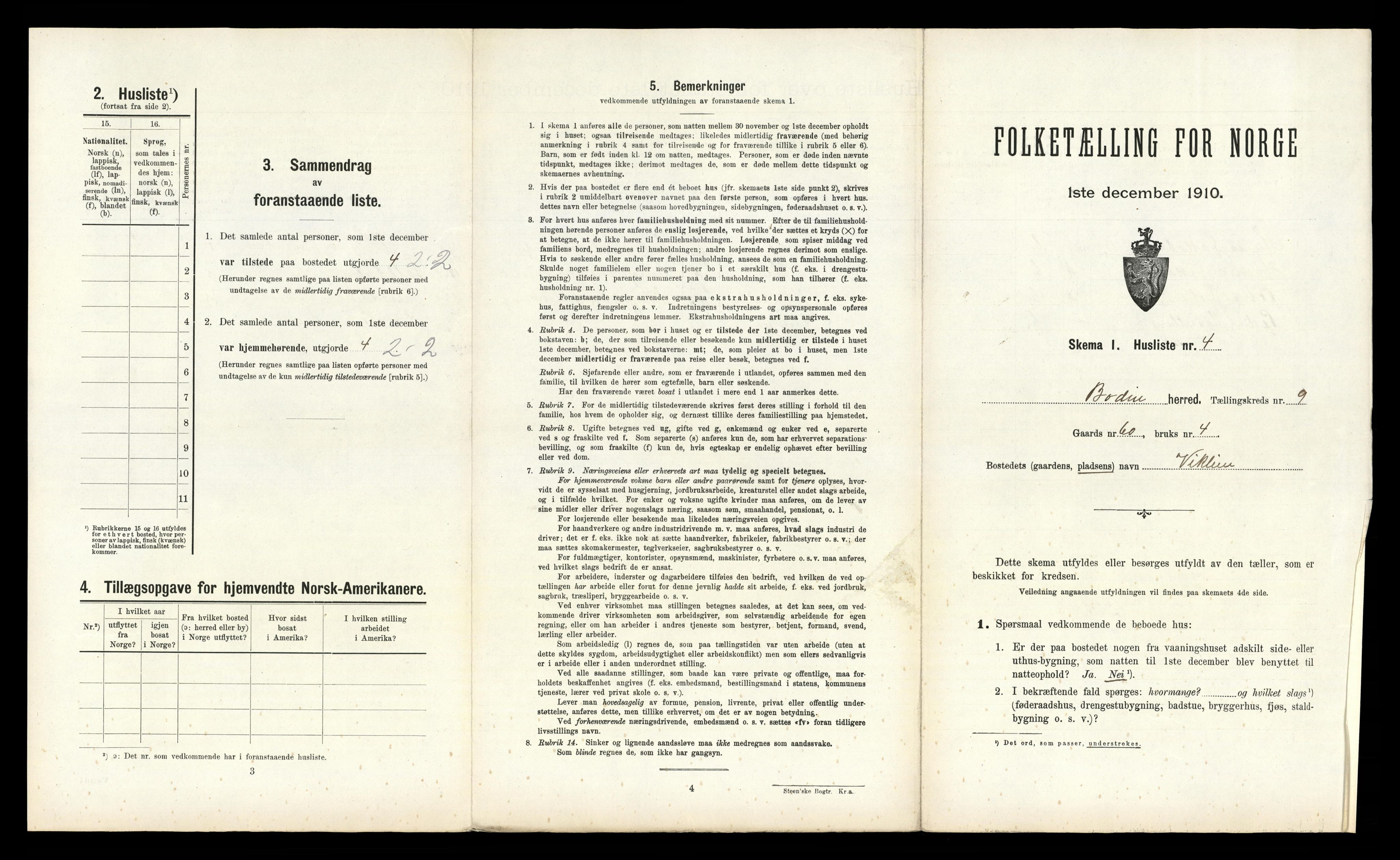 RA, 1910 census for Bodin, 1910, p. 901