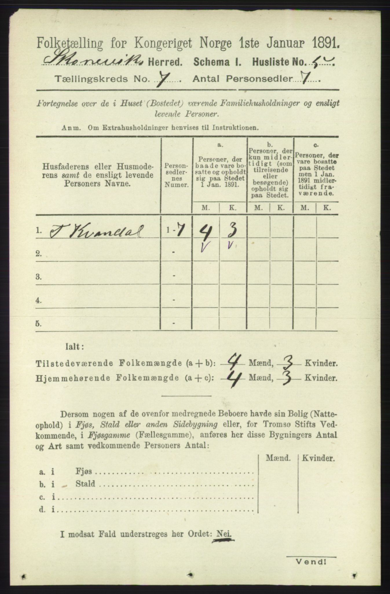 RA, 1891 census for 1212 Skånevik, 1891, p. 1841