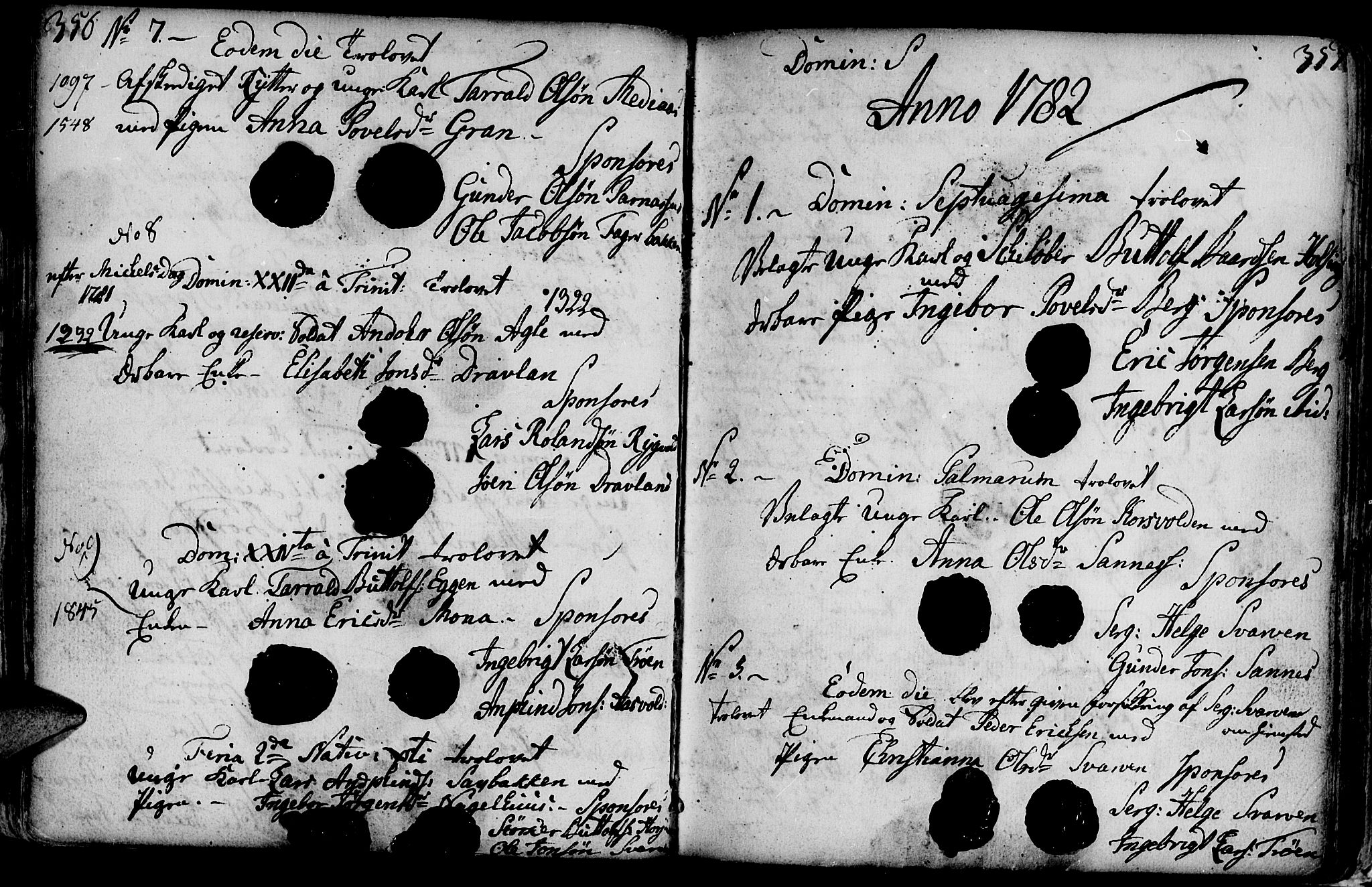 Ministerialprotokoller, klokkerbøker og fødselsregistre - Nord-Trøndelag, SAT/A-1458/749/L0467: Parish register (official) no. 749A01, 1733-1787, p. 356-357