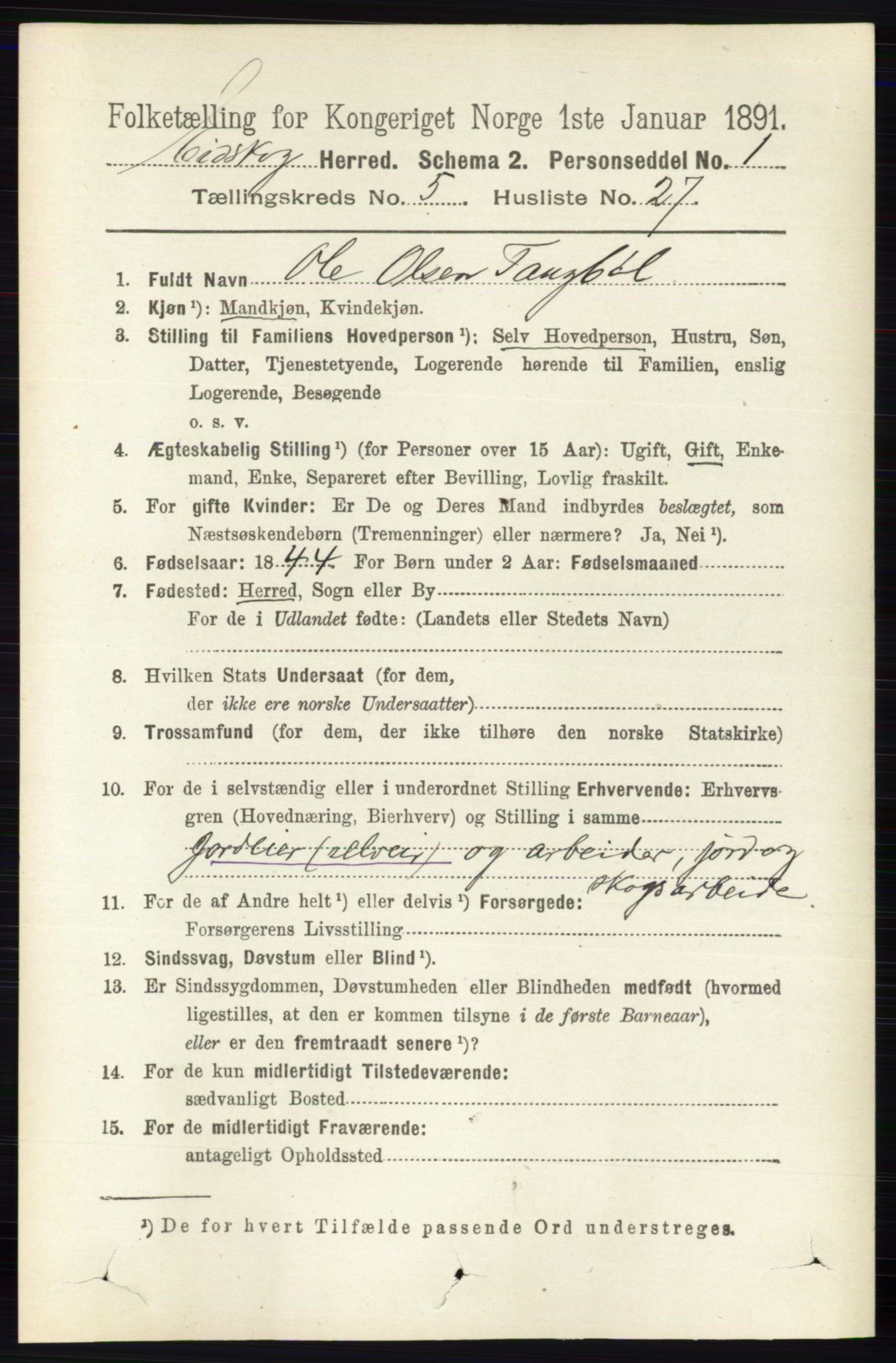 RA, 1891 census for 0420 Eidskog, 1891, p. 2218