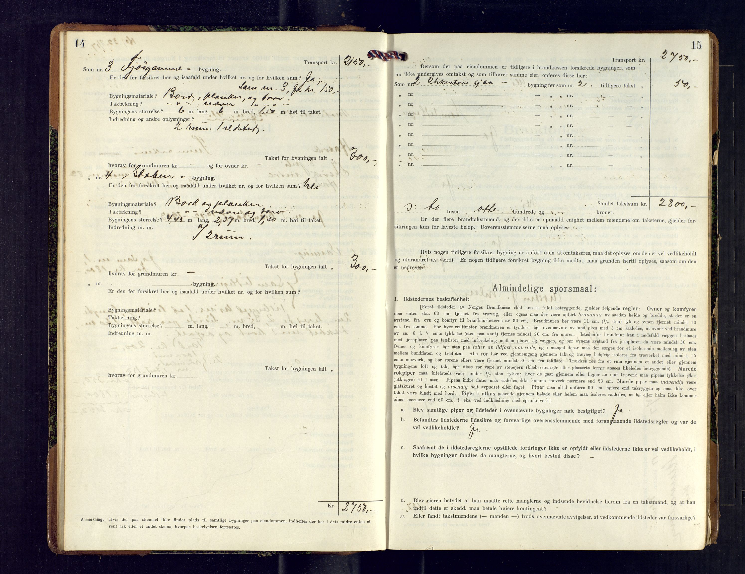 Hasvik lensmannskontor, AV/SATØ-SATO-164/Fob/L0007: Branntakstprotokoll, 1917-1920, p. 14-15