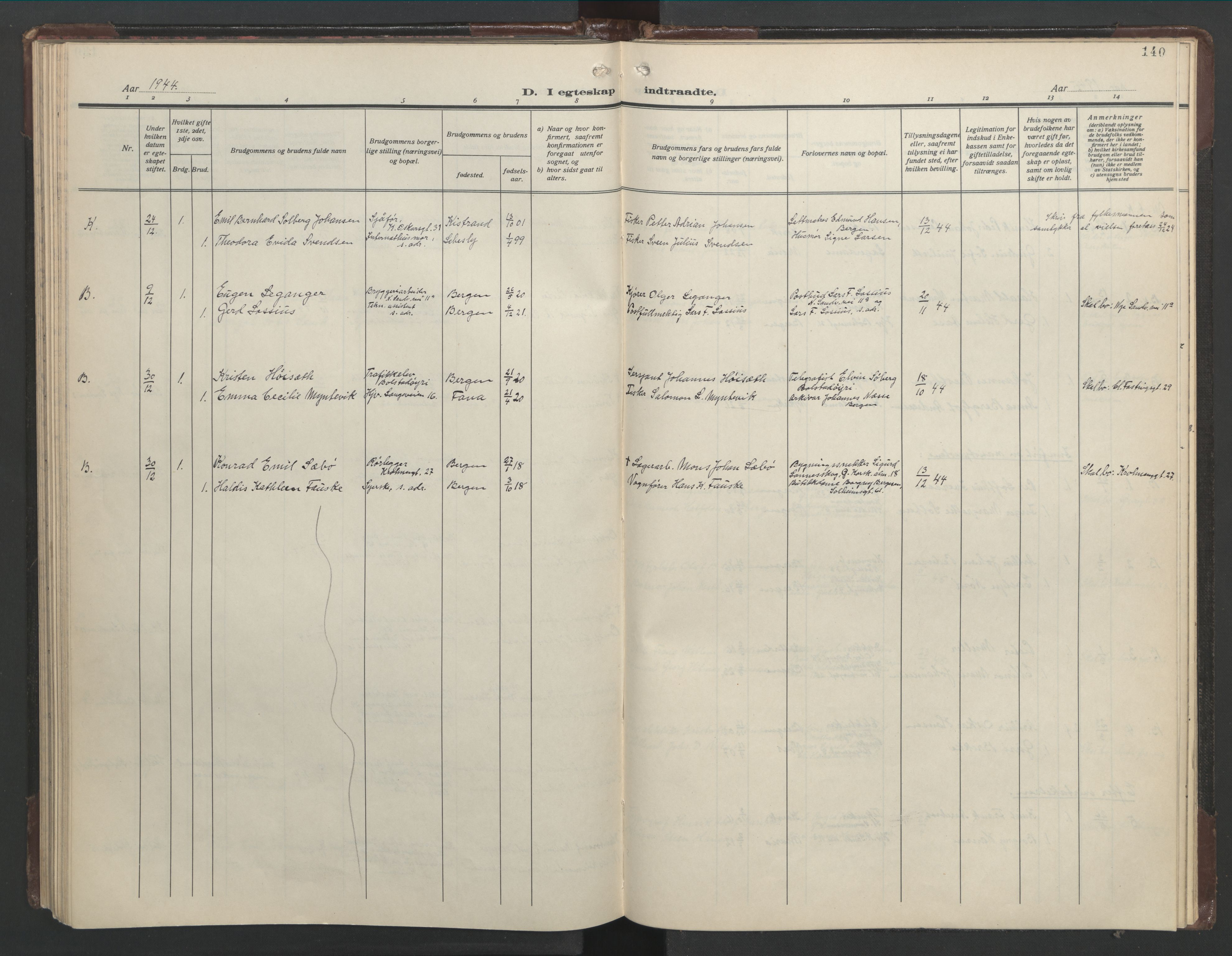 Mariakirken Sokneprestembete, AV/SAB-A-76901/H/Hab/L0011: Parish register (copy) no. A 11, 1938-1955, p. 139b-140a