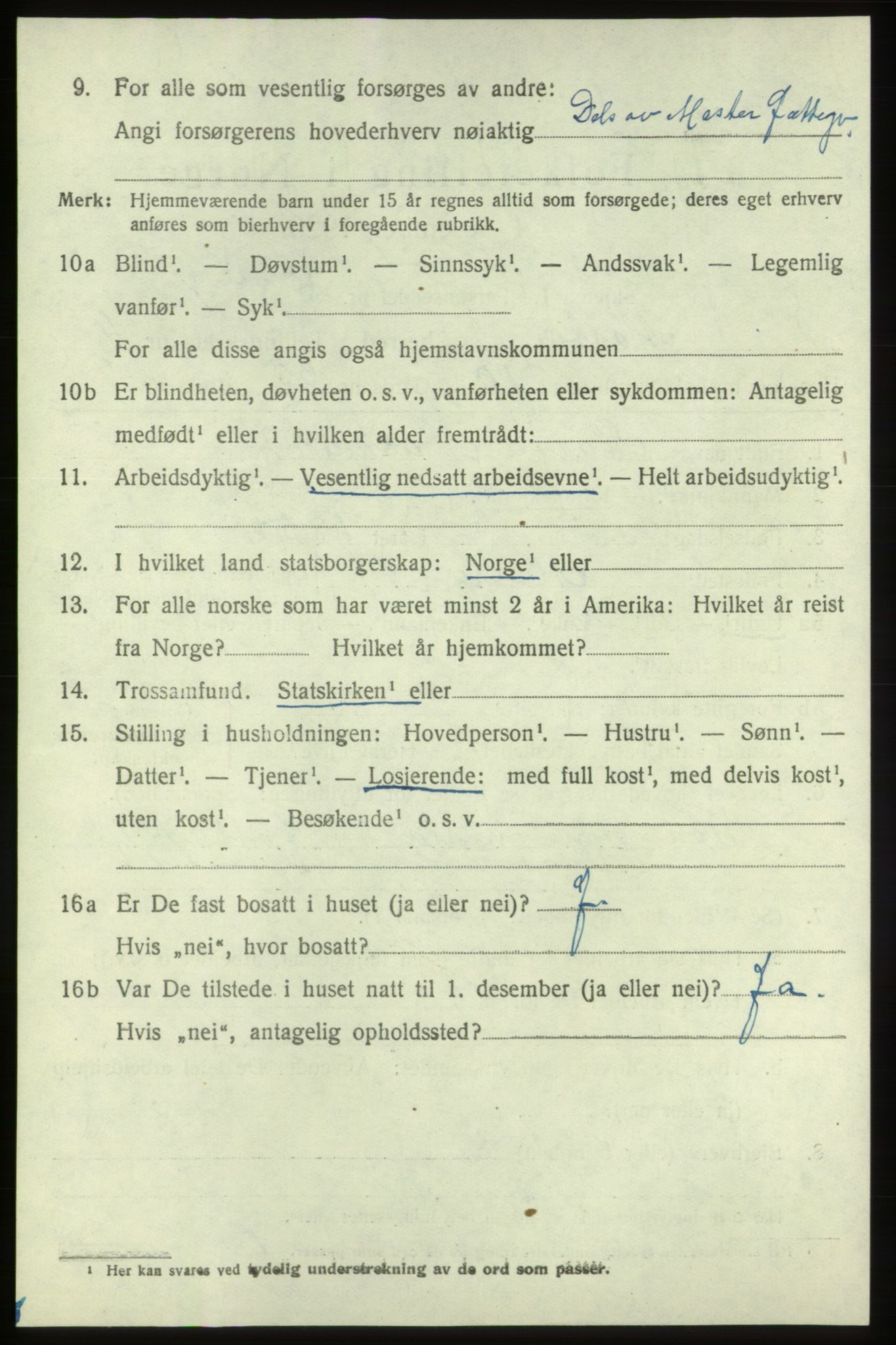 SAB, 1920 census for Moster, 1920, p. 1410