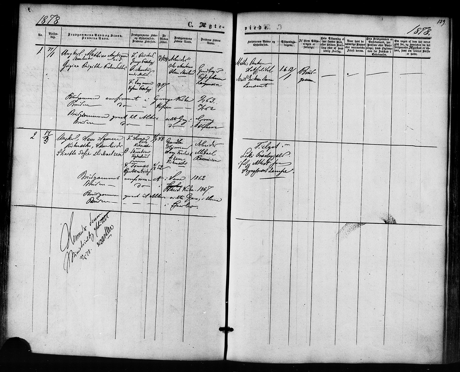 Ministerialprotokoller, klokkerbøker og fødselsregistre - Nordland, AV/SAT-A-1459/823/L0324: Parish register (official) no. 823A01, 1860-1878, p. 159