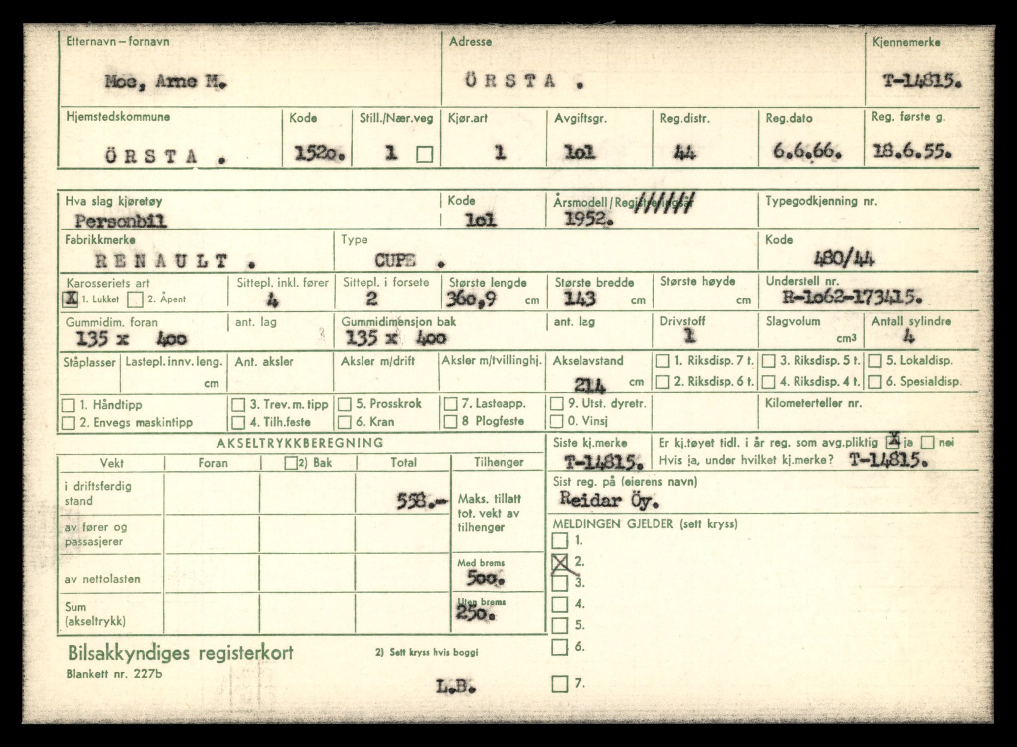 Møre og Romsdal vegkontor - Ålesund trafikkstasjon, AV/SAT-A-4099/F/Fe/L0048: Registreringskort for kjøretøy T 14721 - T 14863, 1927-1998, p. 2091