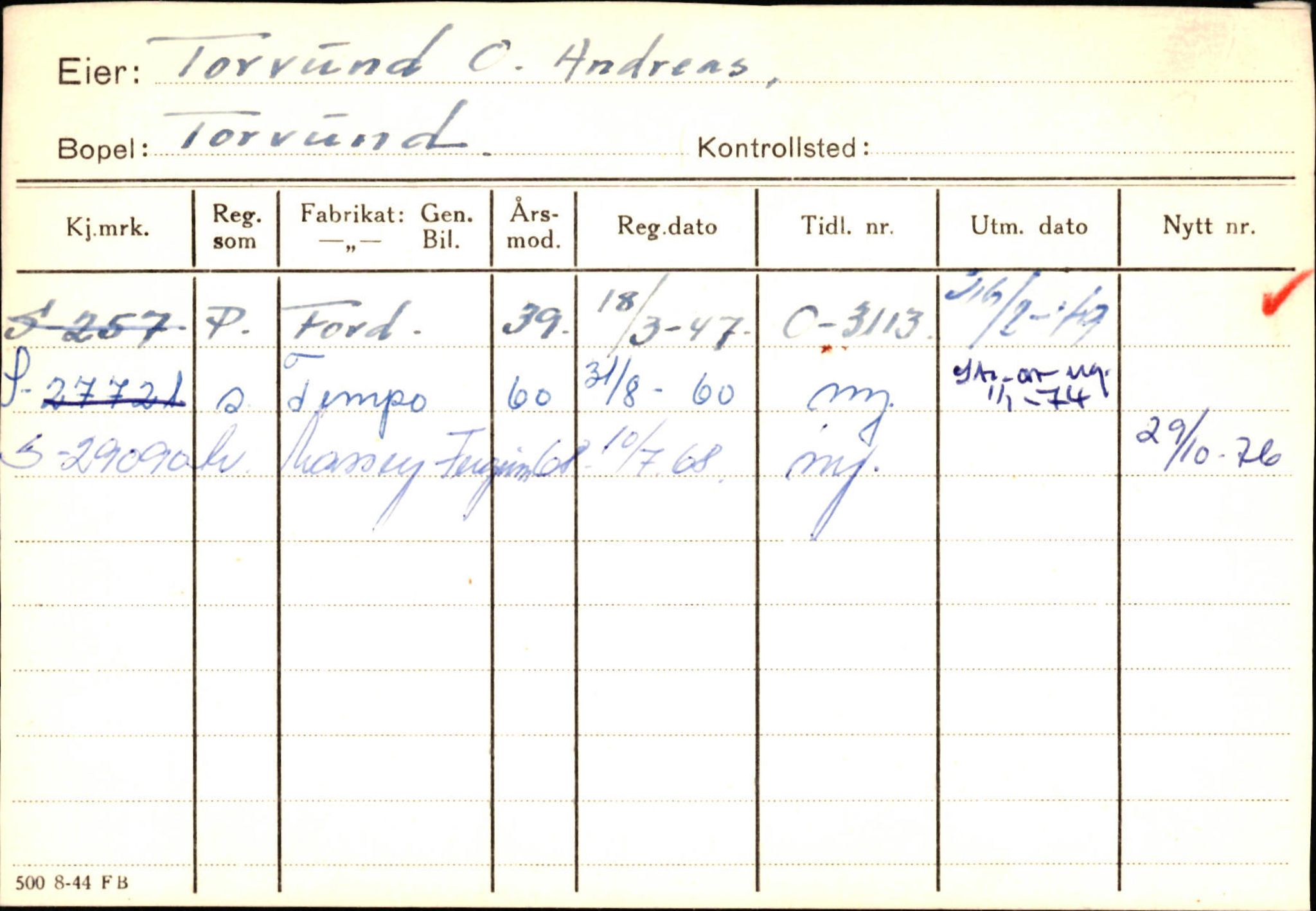 Statens vegvesen, Sogn og Fjordane vegkontor, AV/SAB-A-5301/4/F/L0131: Eigarregister Høyanger P-Å. Stryn S-Å, 1945-1975, p. 627