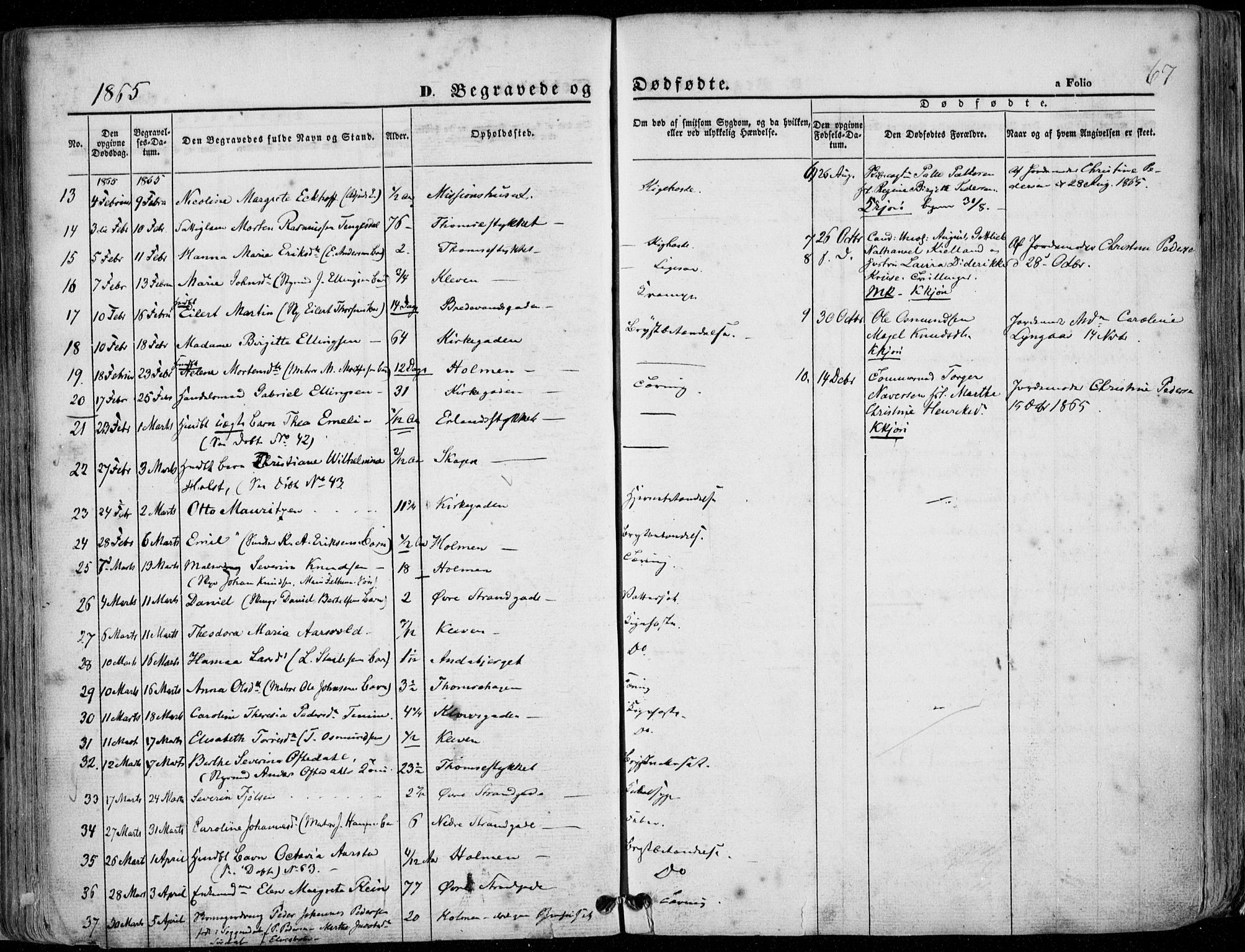 Domkirken sokneprestkontor, AV/SAST-A-101812/001/30/30BA/L0020: Parish register (official) no. A 19, 1858-1877, p. 67