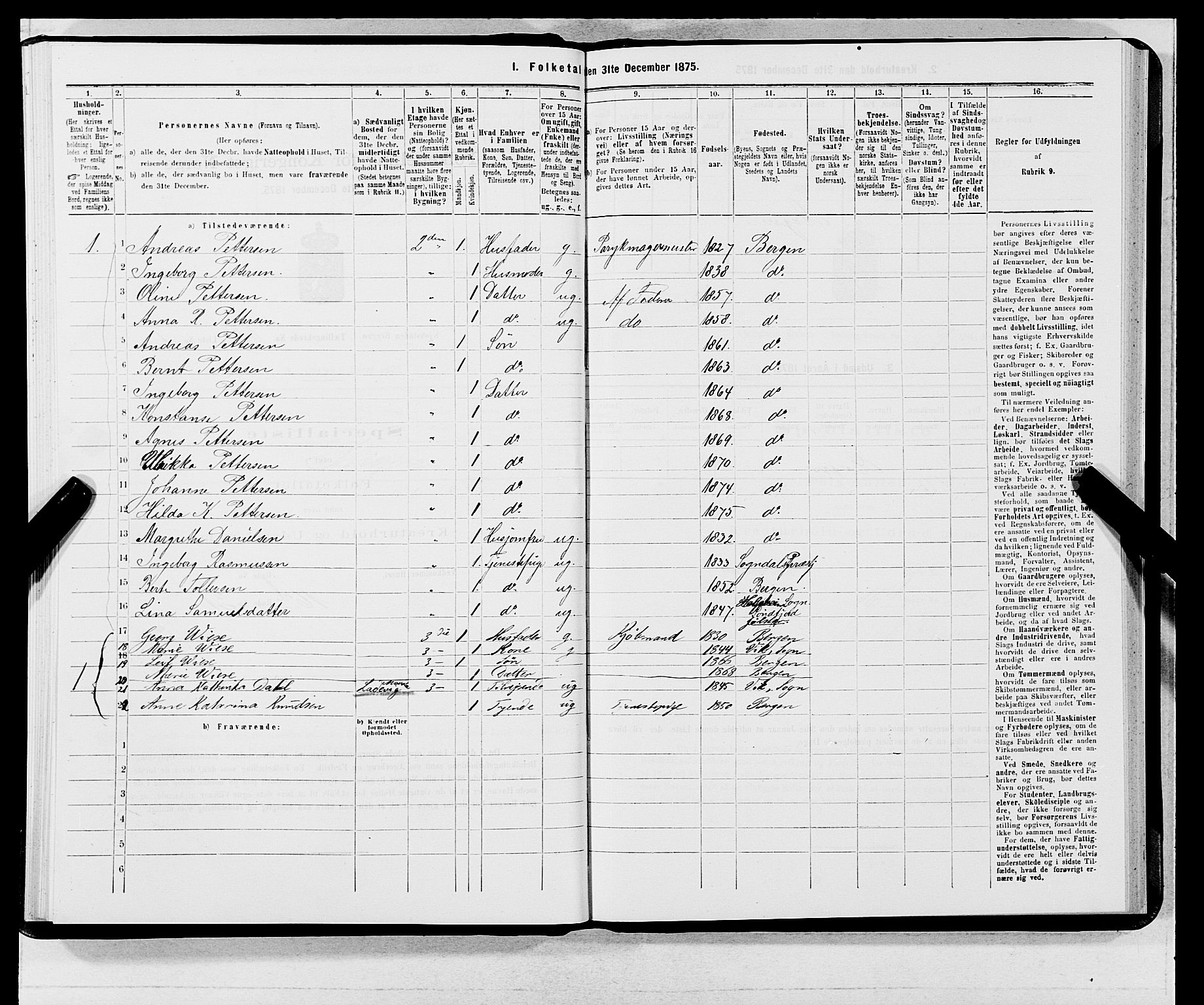 SAB, 1875 census for 1301 Bergen, 1875, p. 3657