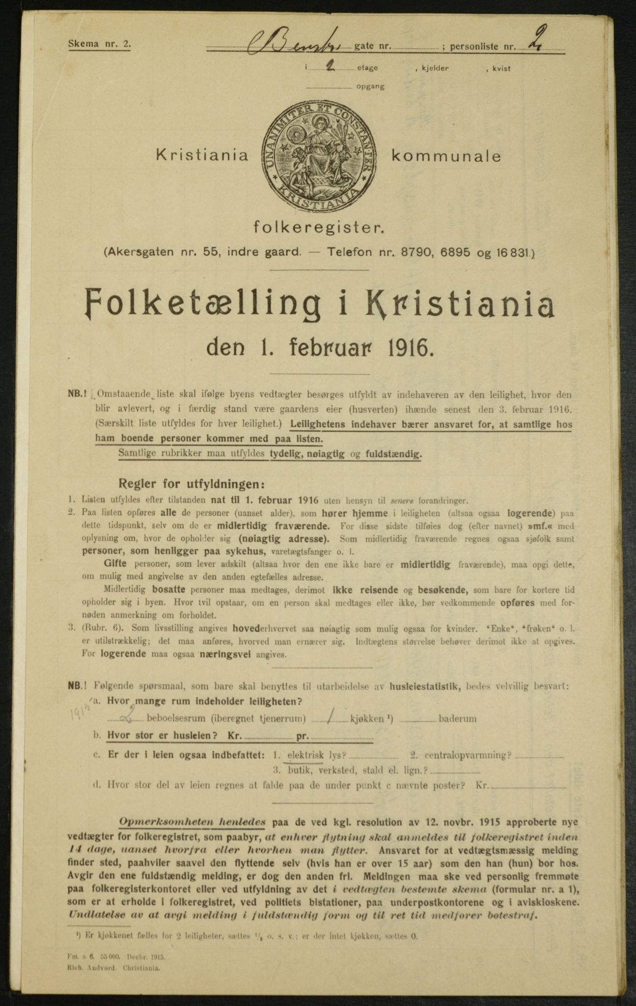 OBA, Municipal Census 1916 for Kristiania, 1916, p. 3575