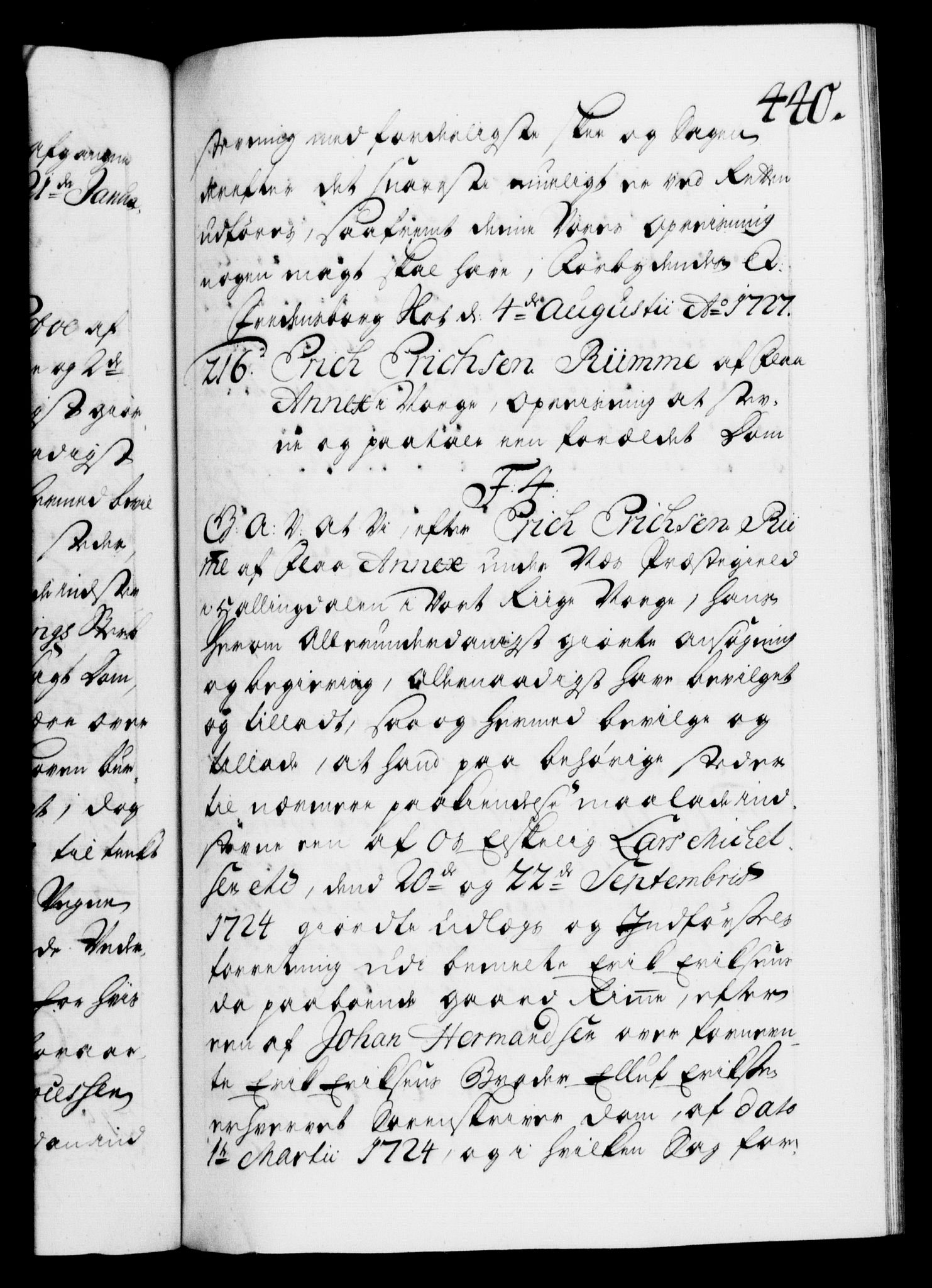 Danske Kanselli 1572-1799, AV/RA-EA-3023/F/Fc/Fca/Fcaa/L0025: Norske registre, 1726-1728, p. 440a