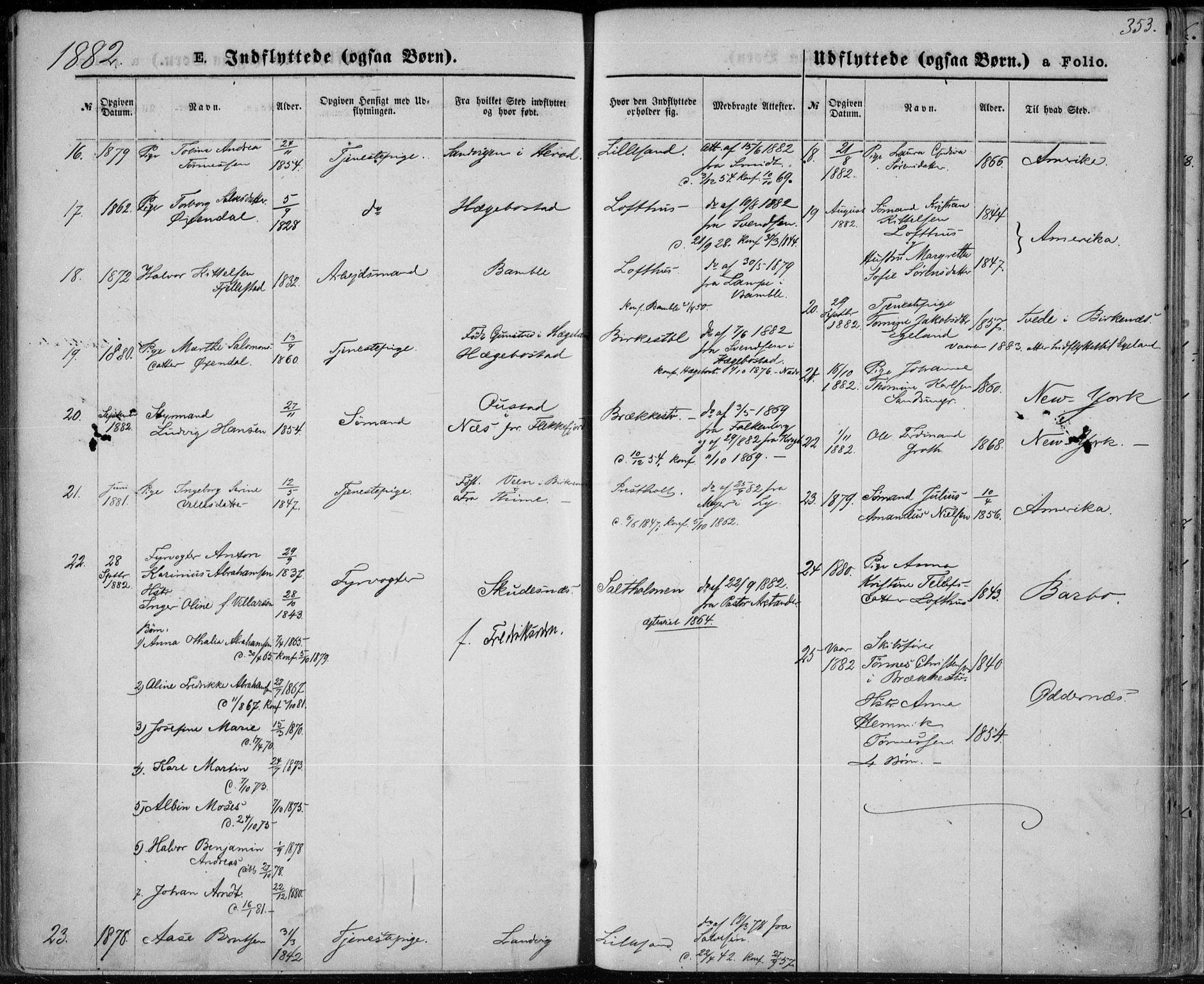 Vestre Moland sokneprestkontor, AV/SAK-1111-0046/F/Fa/Fab/L0008: Parish register (official) no. A 8, 1873-1883, p. 353