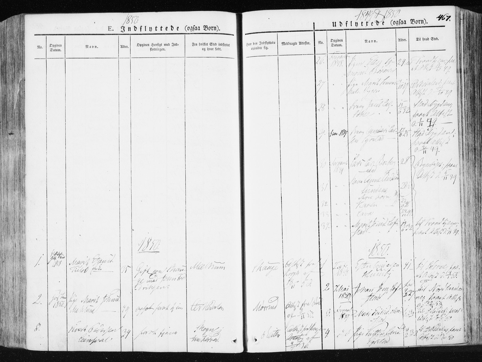 Ministerialprotokoller, klokkerbøker og fødselsregistre - Sør-Trøndelag, SAT/A-1456/665/L0771: Parish register (official) no. 665A06, 1830-1856, p. 467
