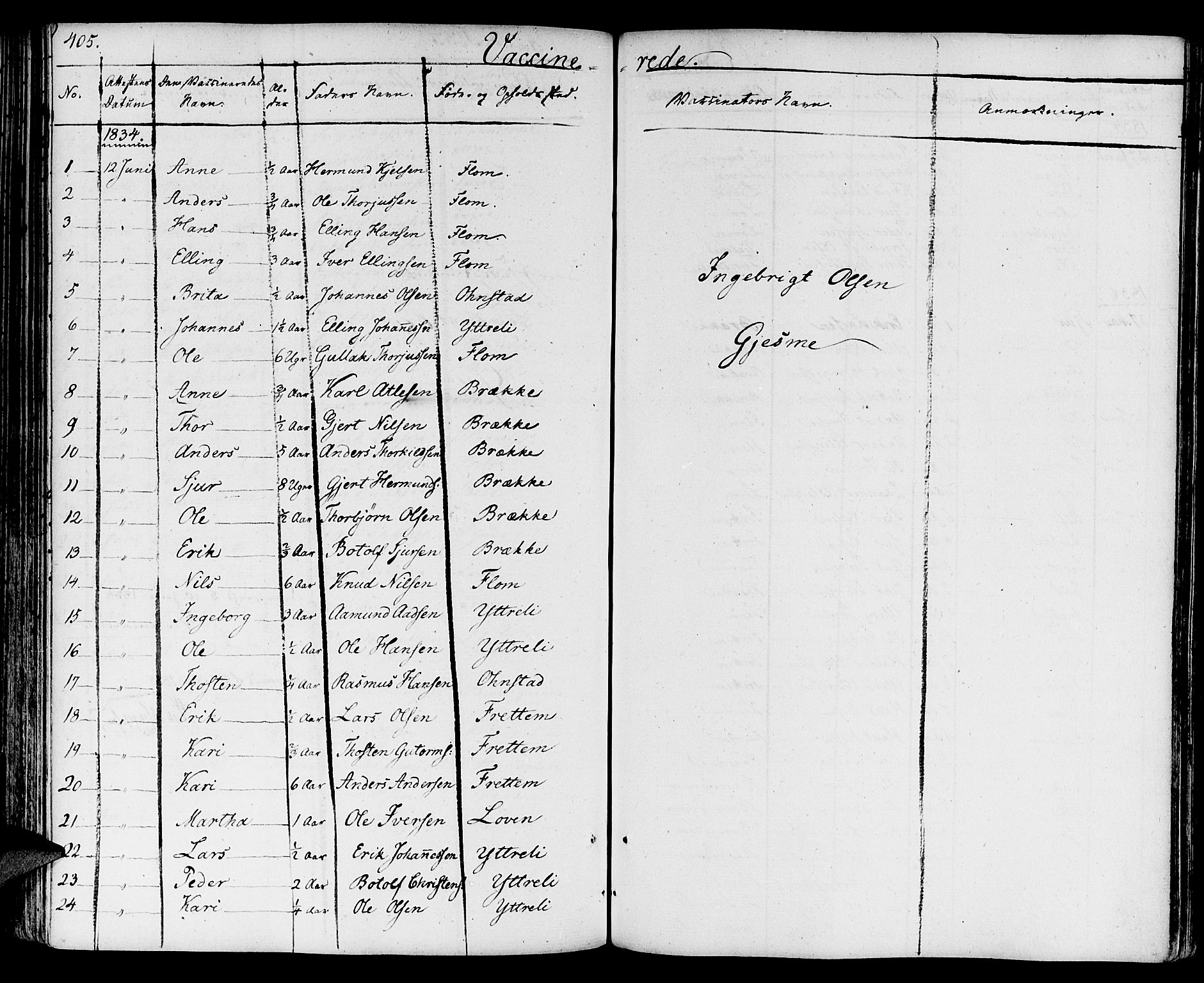 Aurland sokneprestembete, SAB/A-99937/H/Ha/Haa/L0006: Parish register (official) no. A 6, 1821-1859, p. 405
