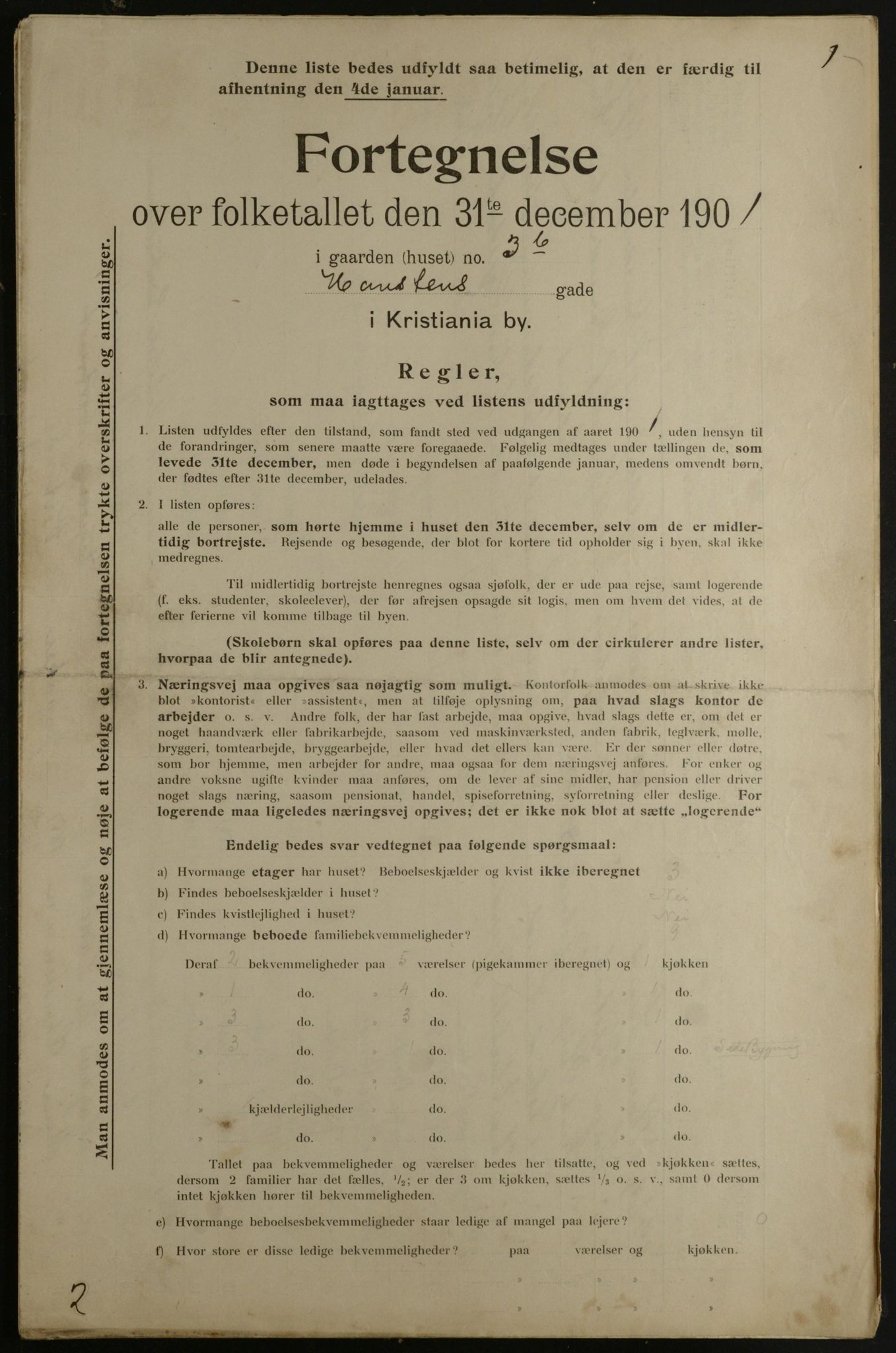 OBA, Municipal Census 1901 for Kristiania, 1901, p. 5609