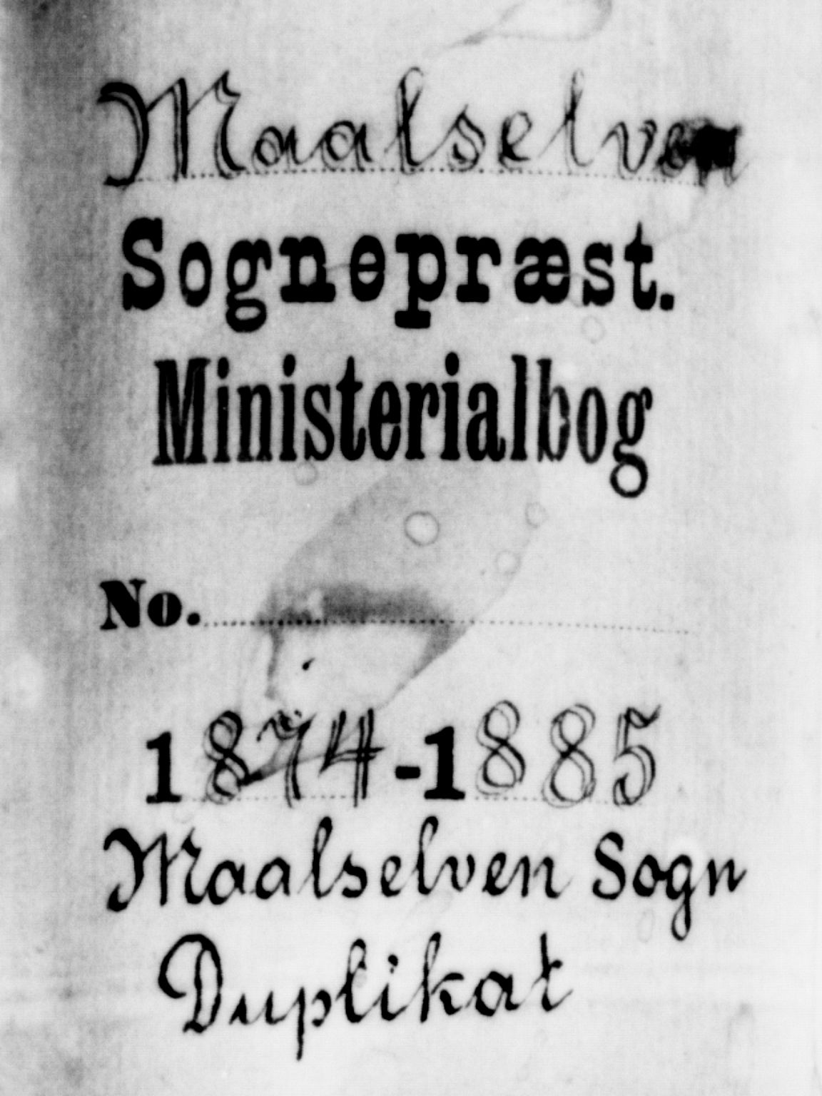 Målselv sokneprestembete, SATØ/S-1311/G/Ga/Gab/L0003klokker: Parish register (copy) no. 3, 1874-1885